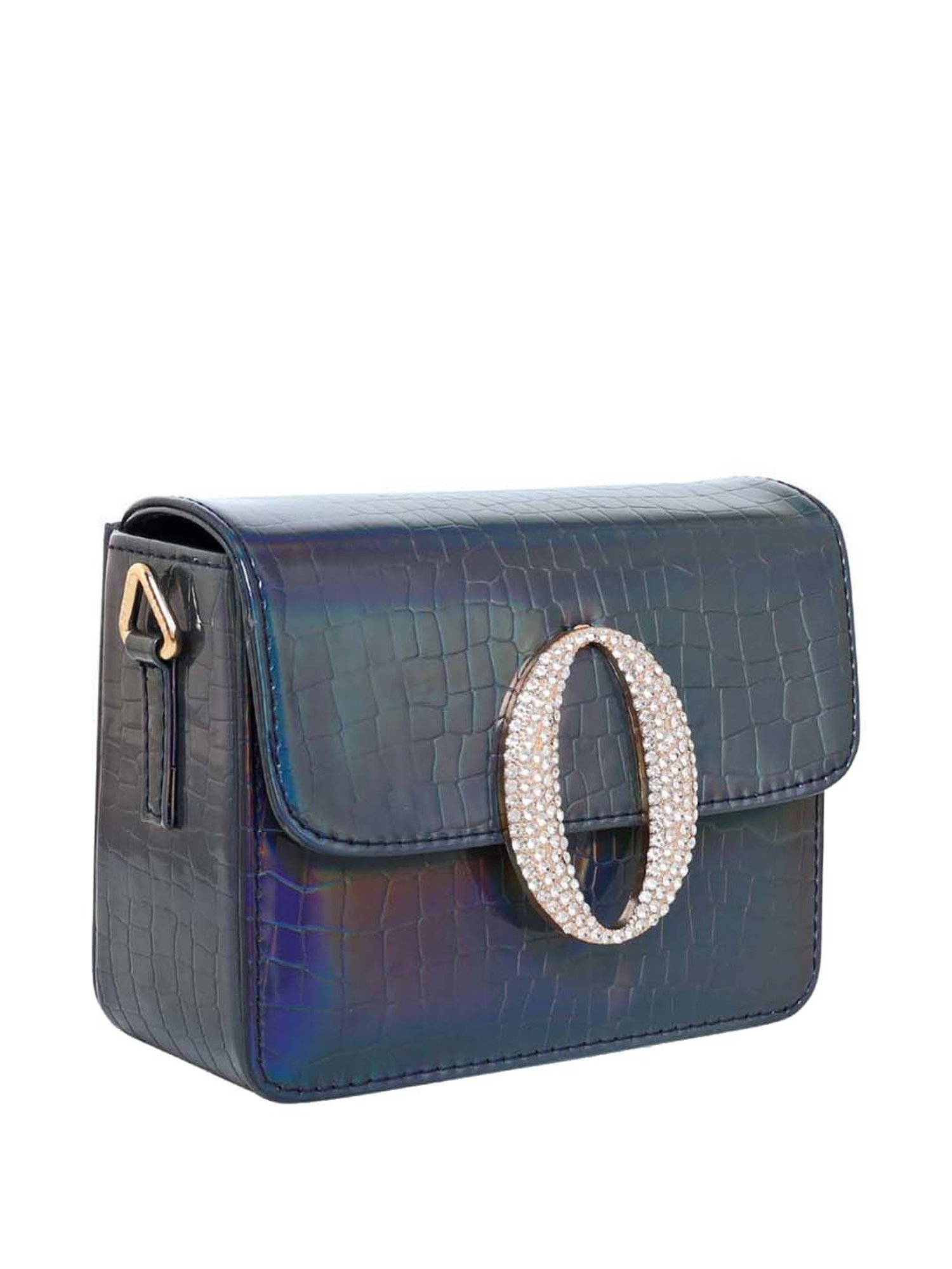 Esbeda Navy Textured Small Sling Handbag