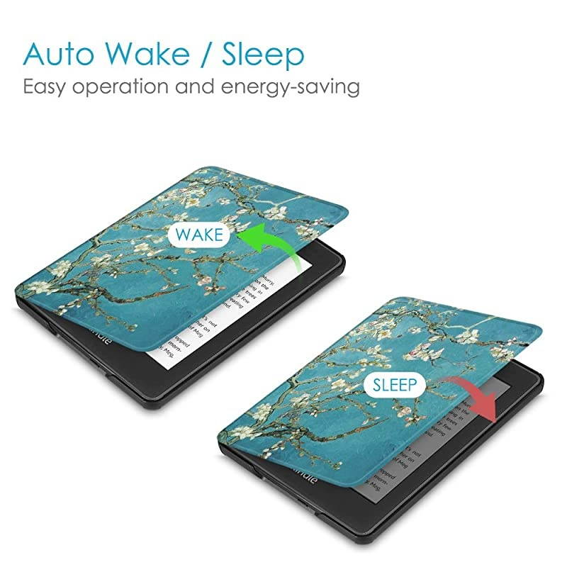 Slimshell Case for AllNew Kindle Paperwhite 10th Generation 2018 Release Premium Lightweight PU Leather Cover with Auto SleepWake for  Kindle Paperwhite EReader Blossom