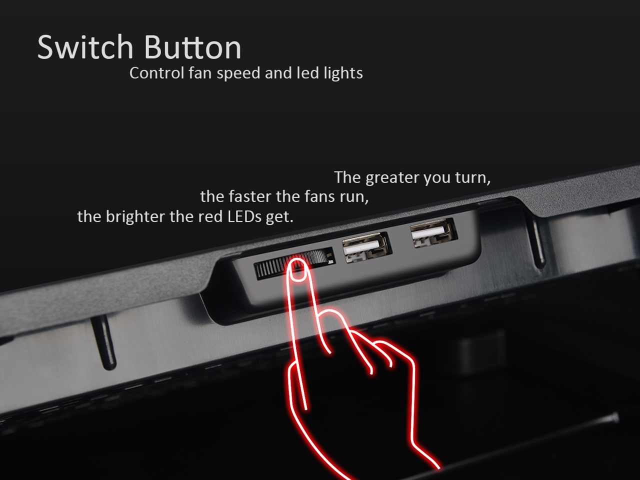 AICHESON Laptop Cooling Pad 5 Fans Up to 17.3 Inch Heavy Notebook Cooler, LED Lights, 2 USB Ports, S035