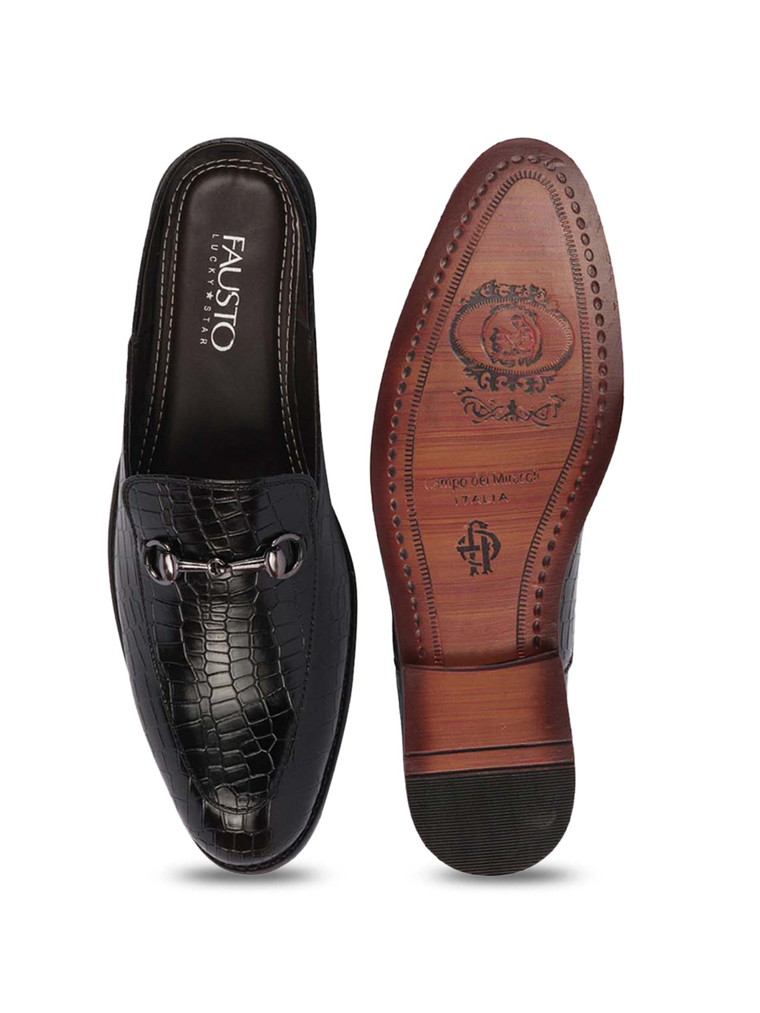 Fausto Men's Black Mule Shoes