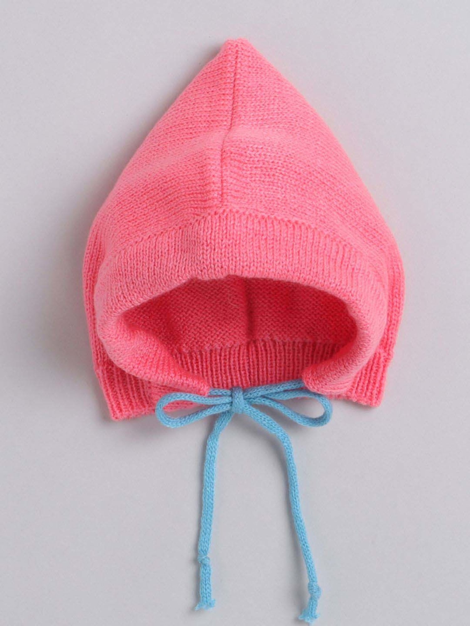 Little Angels Kids Neon Pink & Blue Textured Pattern Full Sleeves Sweater Set