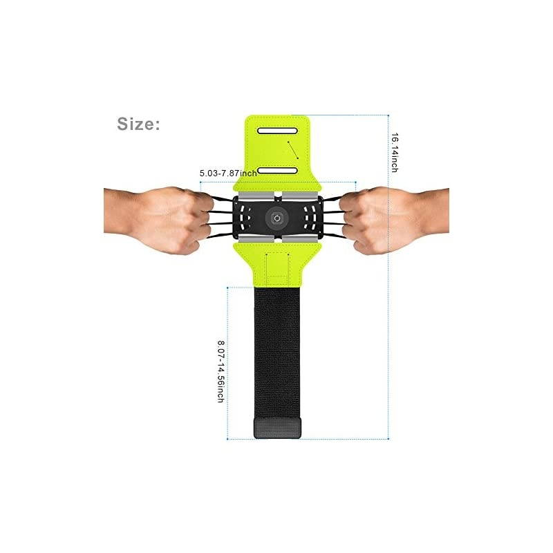 Running Armband for iPhone 12 Pro 11 Pro Max X XR XS 8 7 6 6s Plus,Galaxy S20 S10 S9 Plus, Note 20/10/9/8, 360&deg;Rotatable with Key Holder Phone Armband for Hiking Biking Walking(Green)