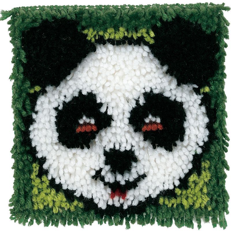 Wonderart Latch Hook Kit 8"X8"-Panda