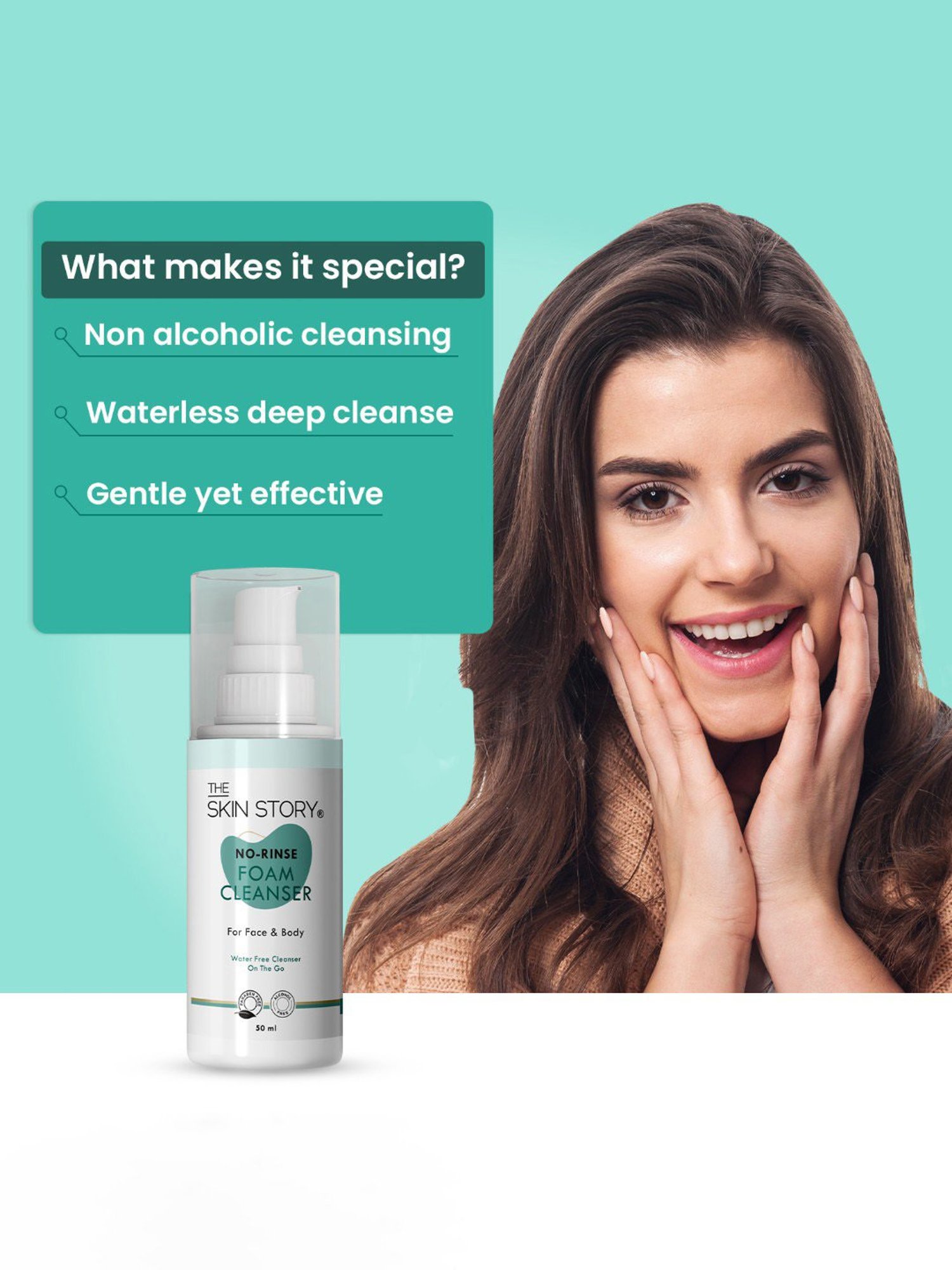 The Skin Story No-Rinse Foam Cleanser for Face & Body - 50 ml