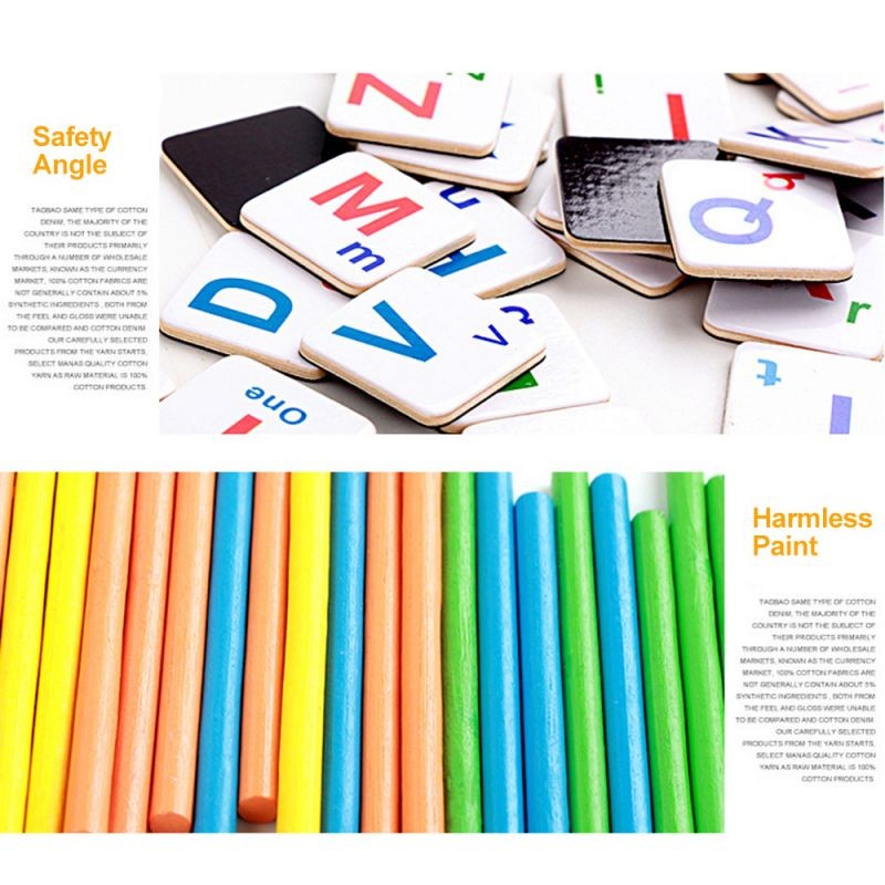 Children's Arithmetic Stick Wooden Counting Sticks Rods Early Educational Toy with a Metal Storage Box for Kids Toddlers Preschoolers