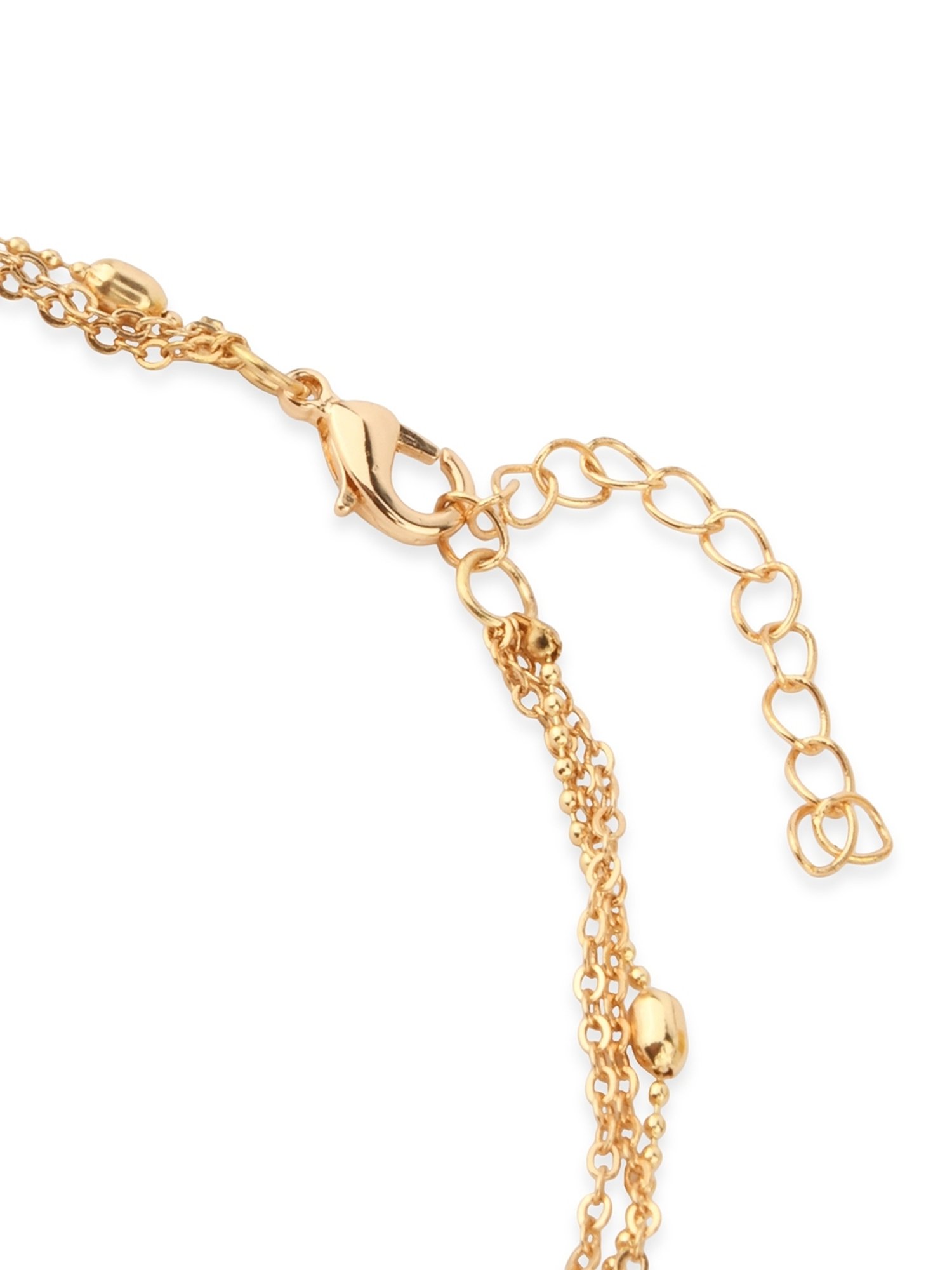 ToniQ Gold-Plated Butterfly & Heart Charm Layered Necklace for Women