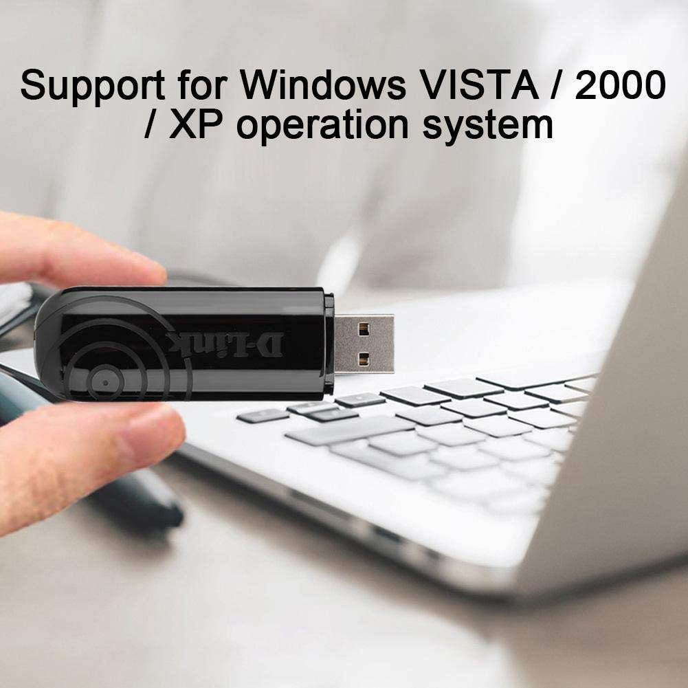 ASHATA Wireless Network CardWireless USB Adapter DWA-140 RT5372 300M High Speed Network Card Wireless LAN USB Adapter for Laptop Desktop2.4GHz USB Network Card with Built-in Antenna