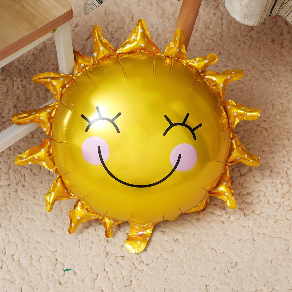 Lovely Smile Sun Balloons Baby Shower Air Balls Helium Foil Balloons Emoji Smiley Face Printed Wedding Party Decoration Supplies