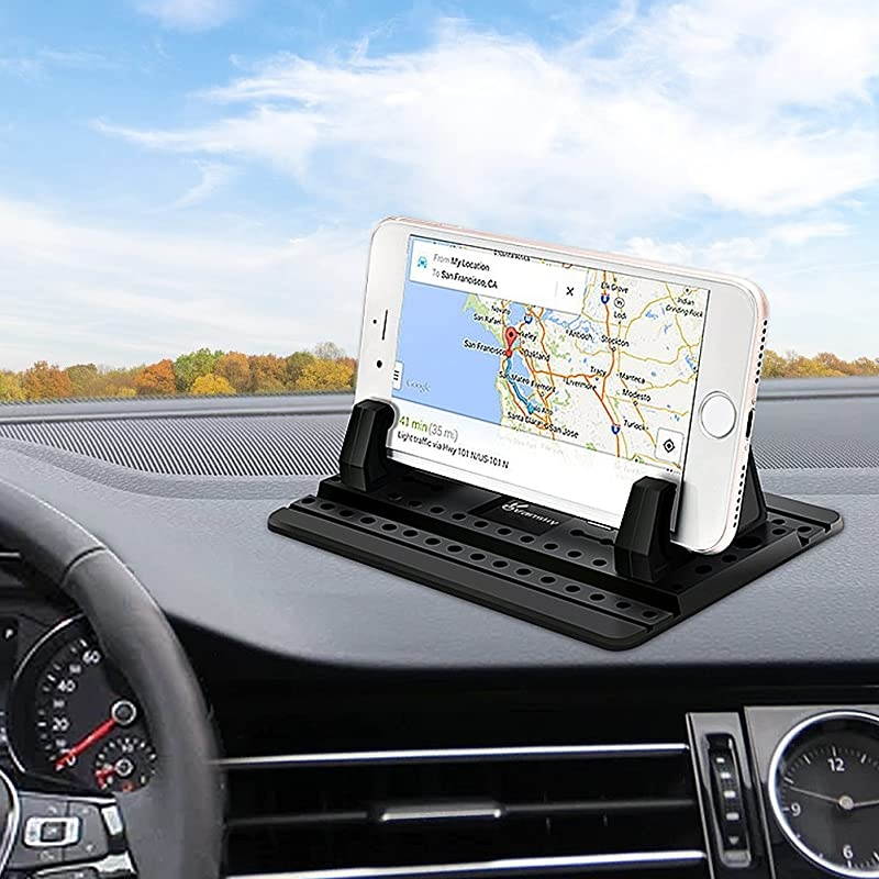 Car Phone Holder  Silicone AntiSlip Hands Free Desk Phone Stand Car Phone Mount Compatible with iPhone 11 XR Samsung Huawei Smartphone GPS