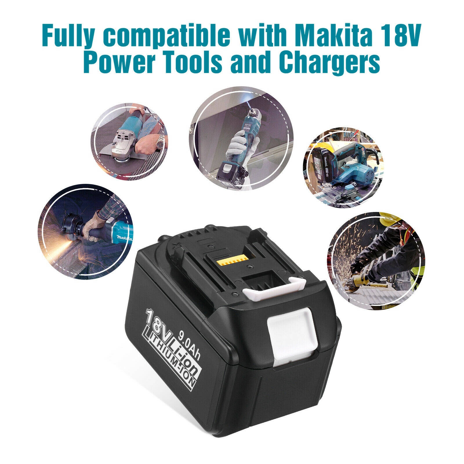 2 Pack 18V Extened Capacity 9.0AH Lithium Battery For Makita BL1890B BL1860B USA
