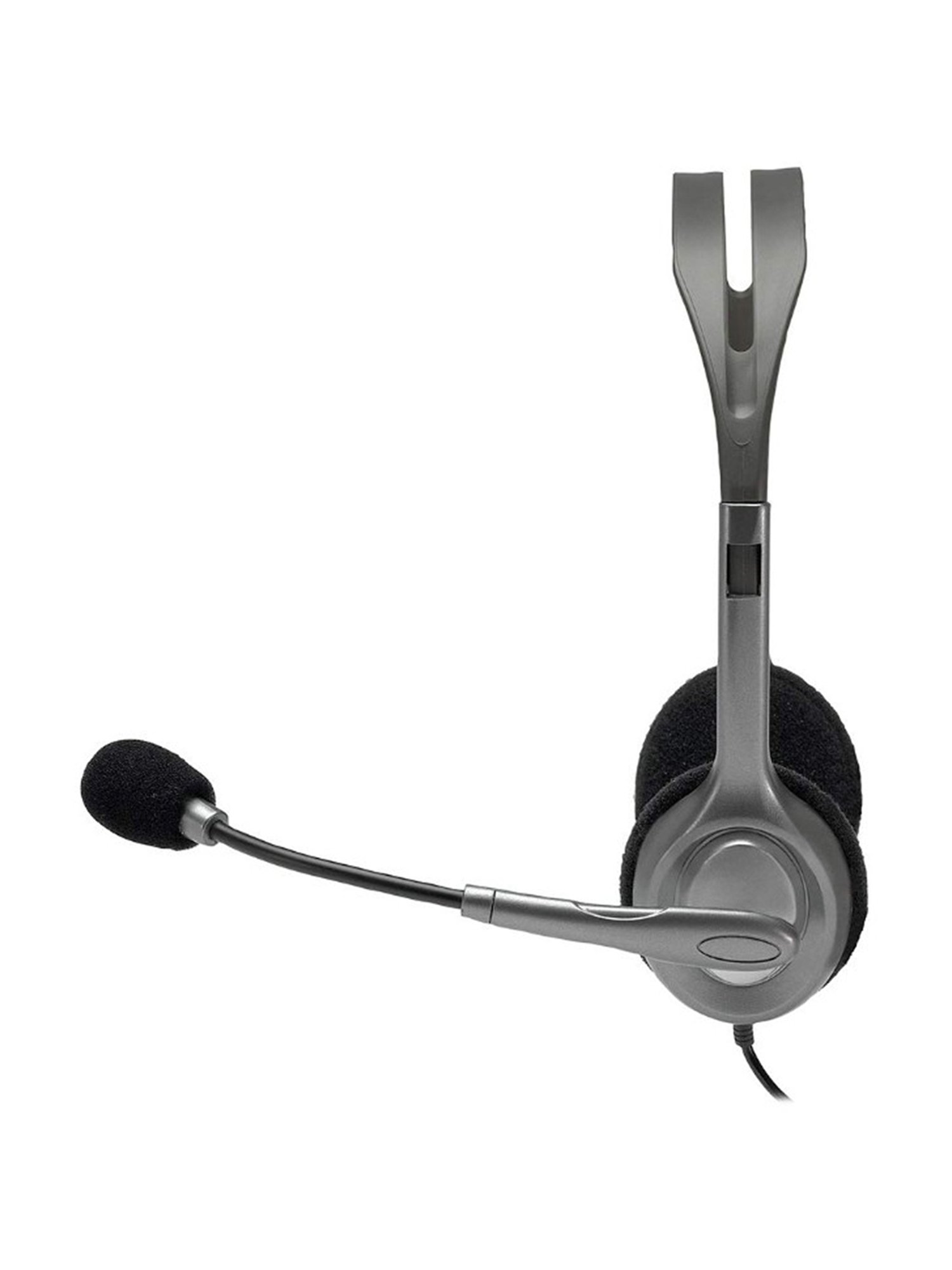 Logitech H110 Wired On Ear Headphones with Mic, Stereo with Noise Cancelling (Black)
