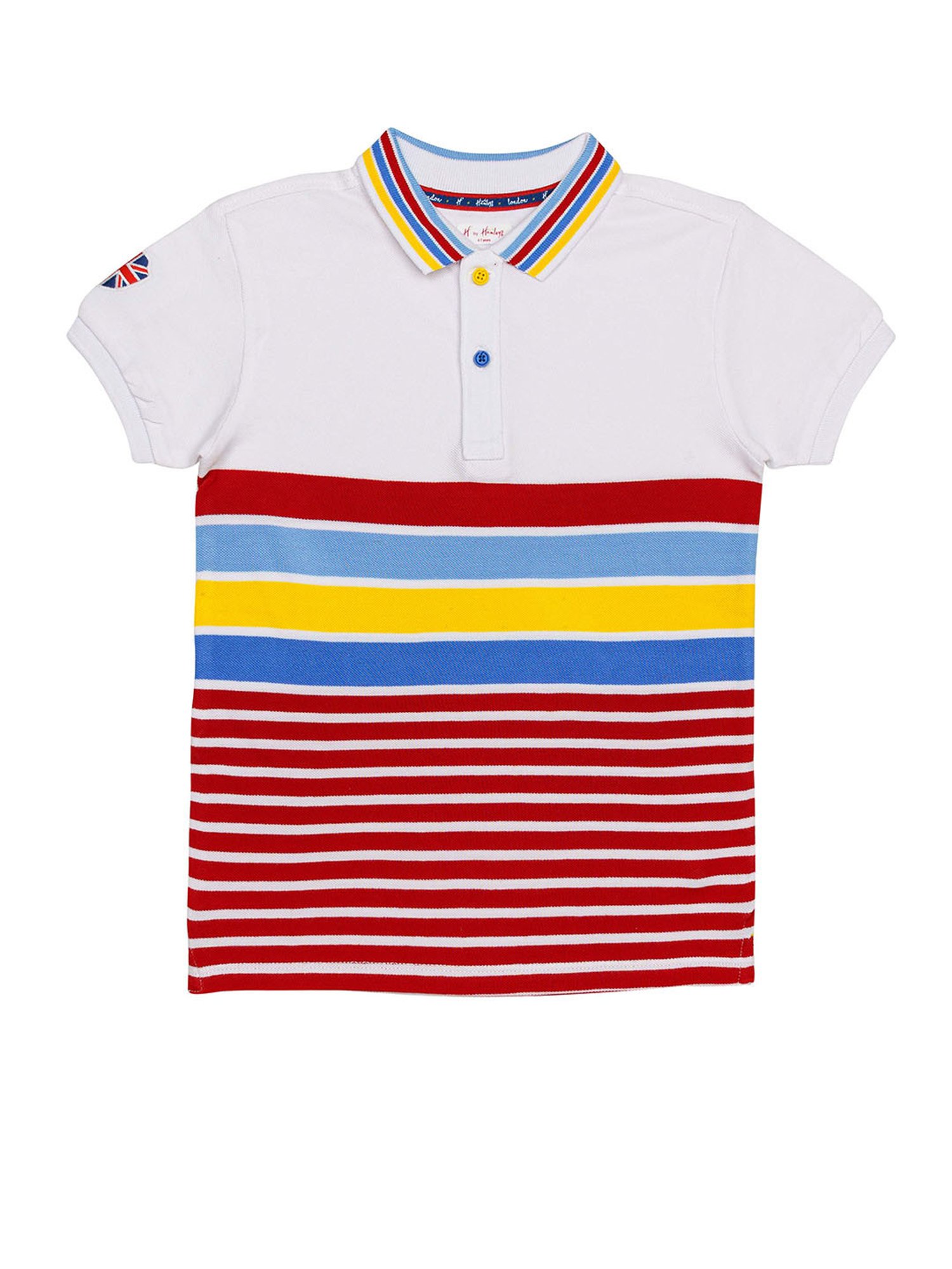 H by Hamleys Boys Multicolor Striped Polo T-Shirt