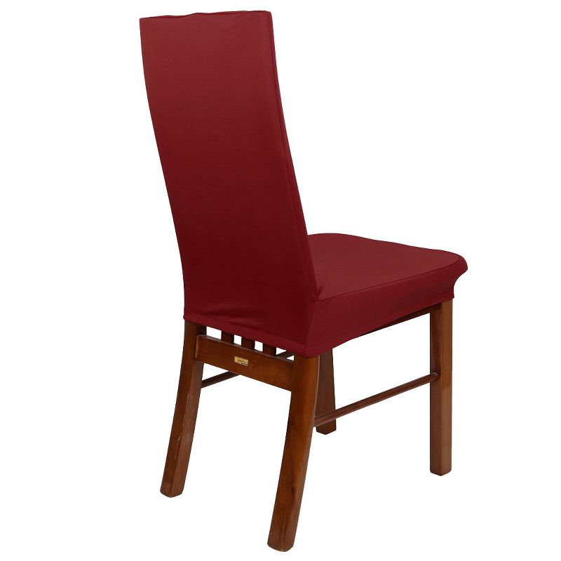 1 Pc Spandex Stretch Dining Chair Slipcovers Red  - PiccoCasa