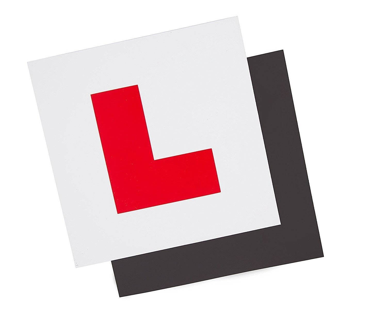 Fully Magnetic Plates 2 Pack, Extra Strong Stick On New Drivers - DVSA Standard Correct Size for UK Roads (L Plates)