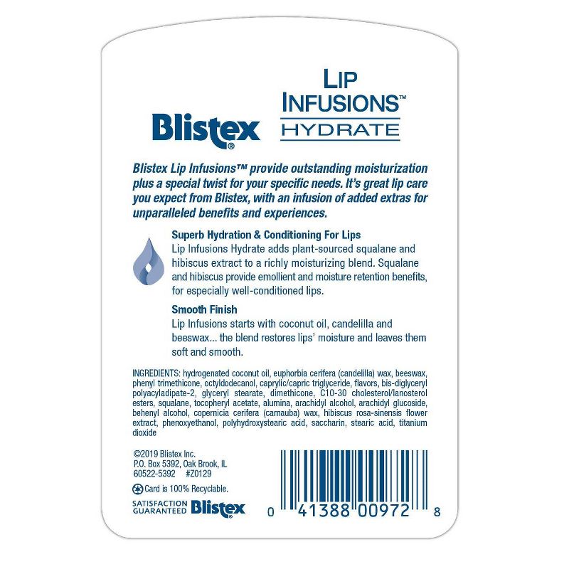 Blistex Lip Infusions Hydrate Lip Balm - 0.13oz