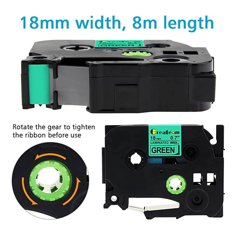 Compatible Label Tape Replacement for Brother PTouch TZe Label Tape 18mm 07 Inch Laminated TZe241 TZe141 TZe641 TZe441 TZe541 TZe741 for Ptouch Label Maker PTD400 PTD600 6Pack