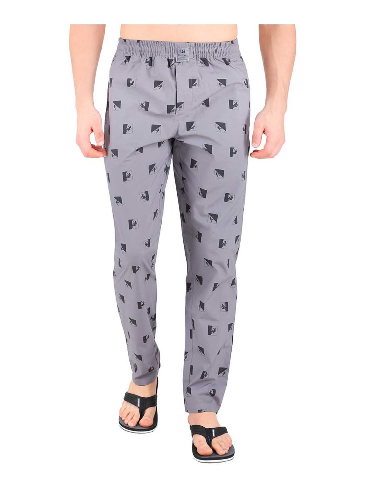 Woodland Dark Grey High Rise Cotton Pyjama Pants