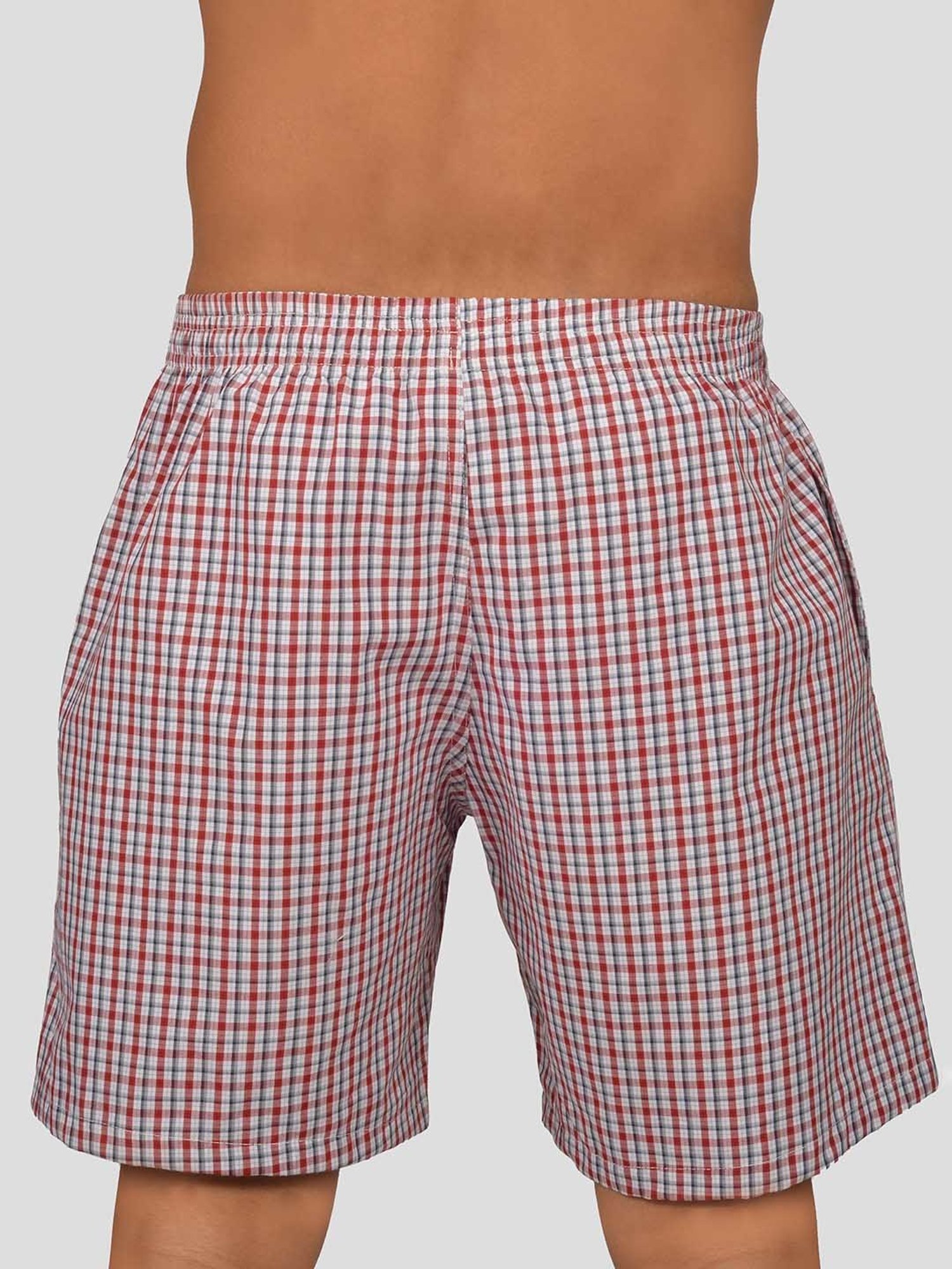 VIP Maroon Relaxed Fit Check Boxers - Pack of 2