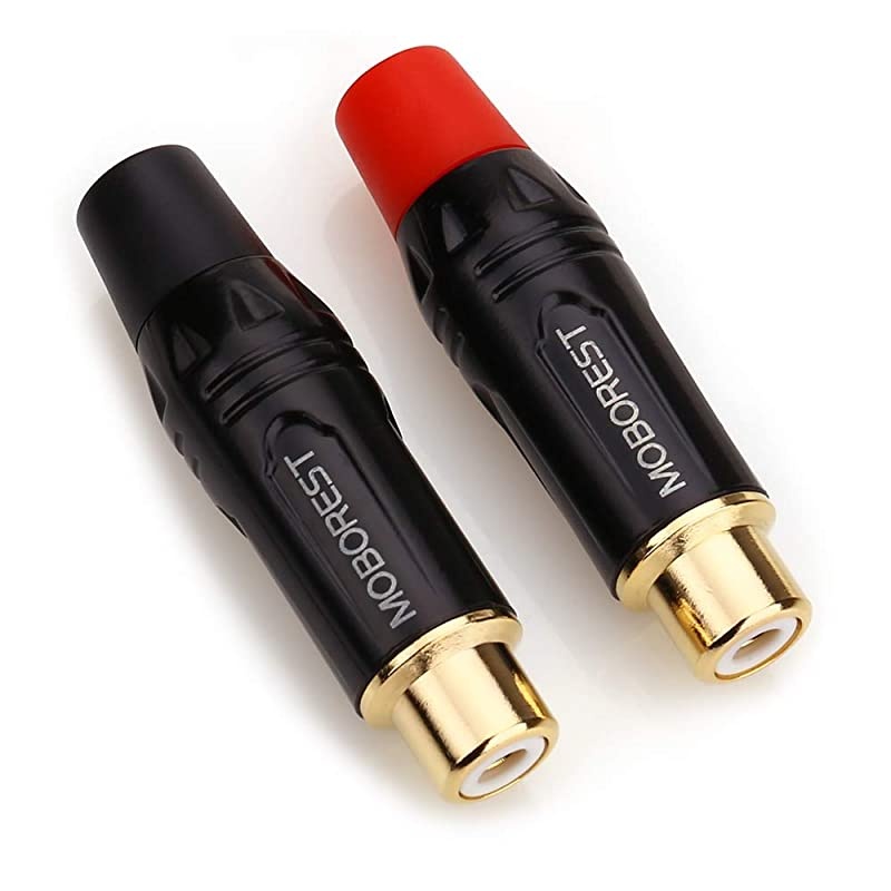 RCA Female Plug Adapter Audio Phono Gold Plated Solder 24K Gold Speaker Plugs RCA Jack Cable Connector Adapter RCA Female2pack