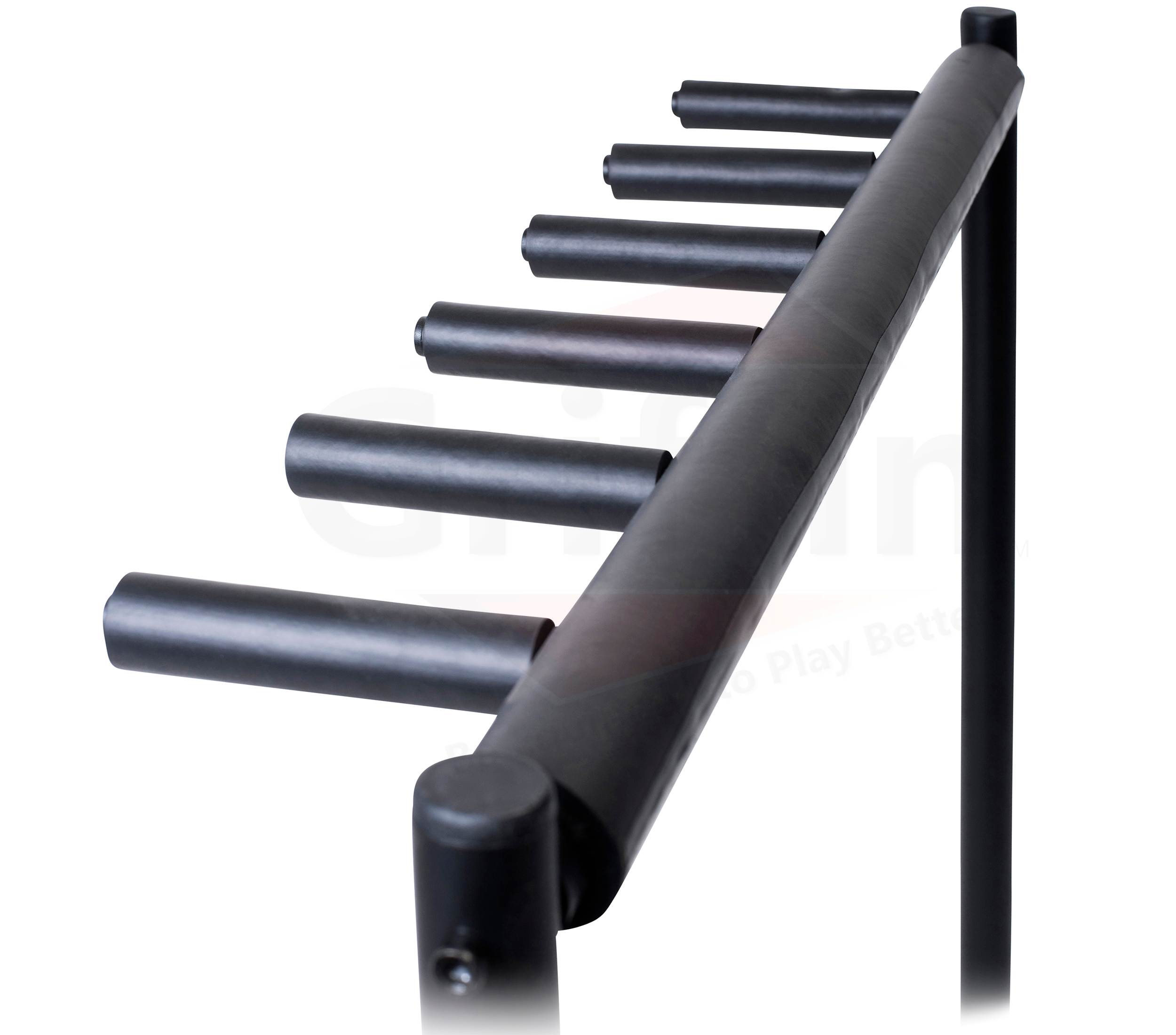 Seven Guitar Rack Stand by GRIFFIN | Floor Storage Holder for Multiple Guitars | Neck Mount Support For Electric, Acoustic Bass, Accessories | Recording Studios, Schools, Stage Performers, Wall Hanger