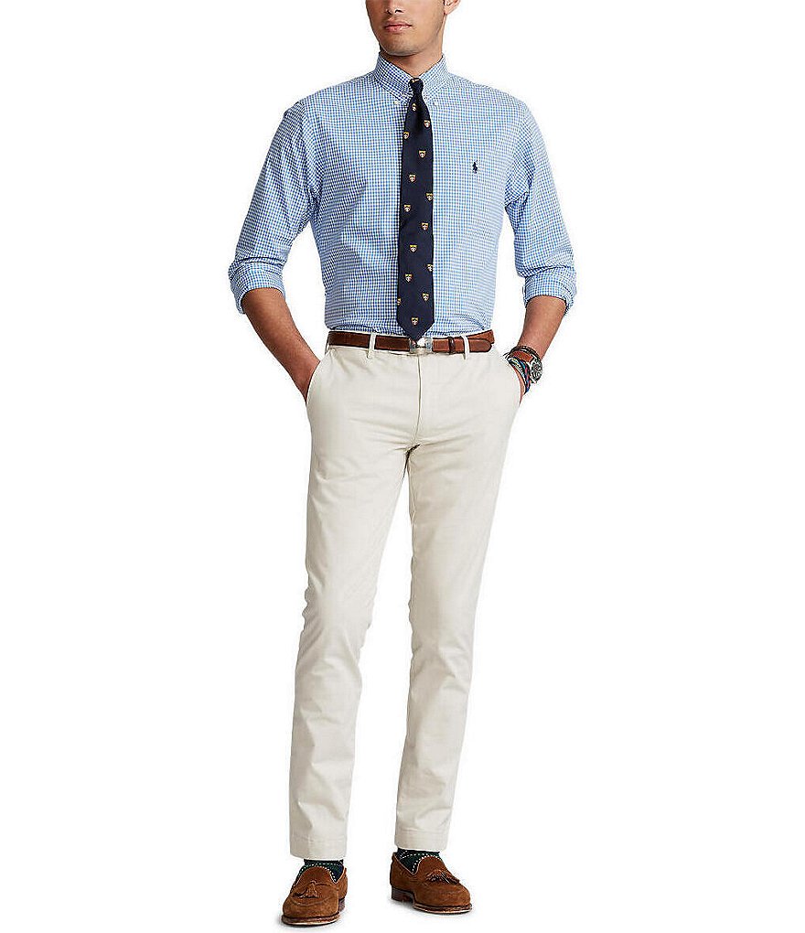 Polo Ralph Lauren Classic-Fit Mini Check Poplin Long-Sleeve Woven Shirt