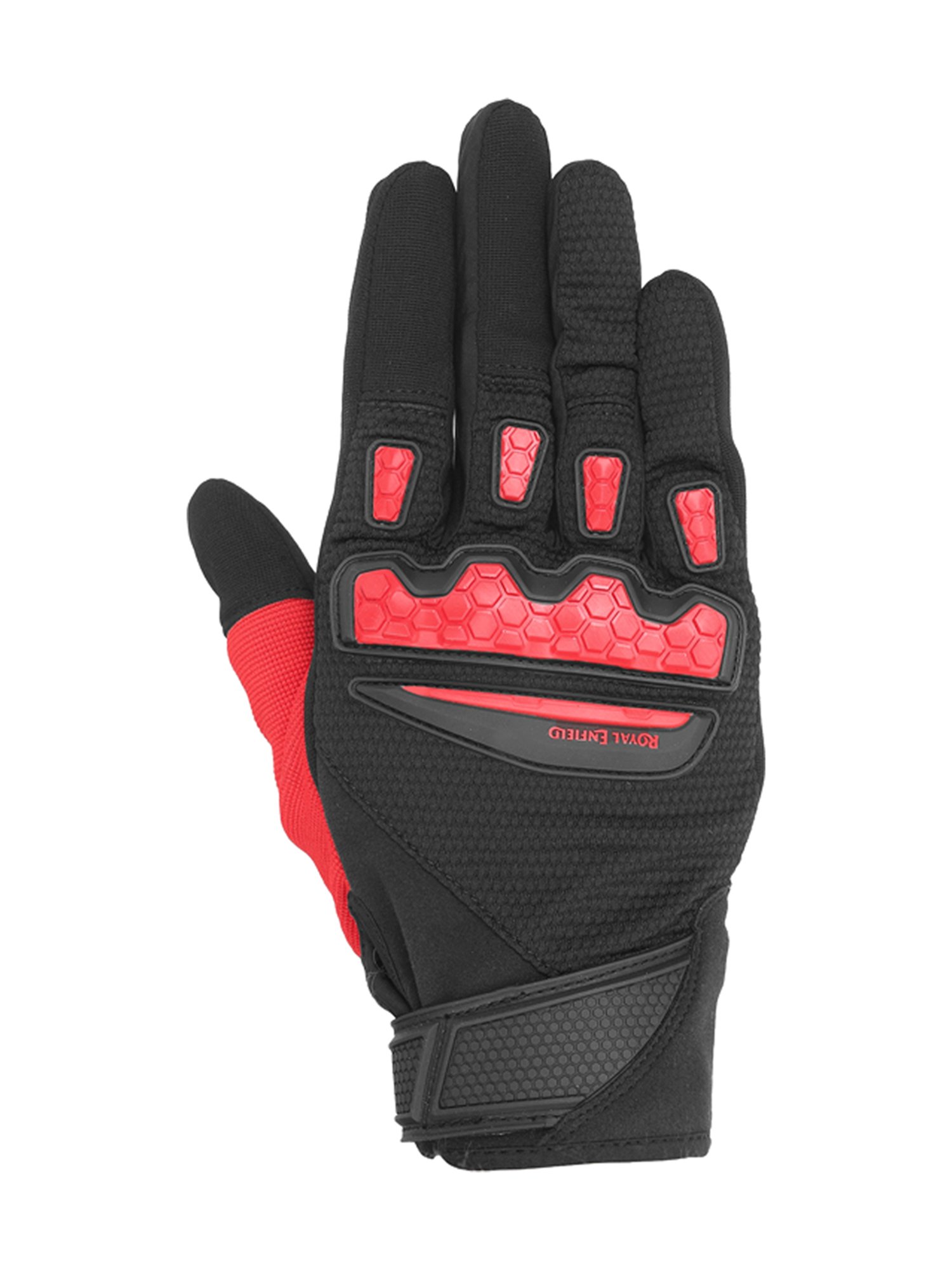 Royal Enfield Red Textured Urban Hustler V2 Riding Gloves - L