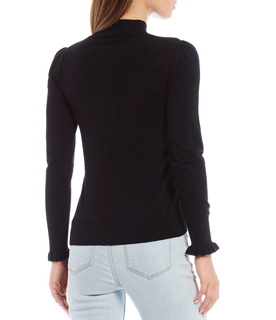 A Loves A Round Neck Long Bishop Sleeve Rib Knit Sweater
