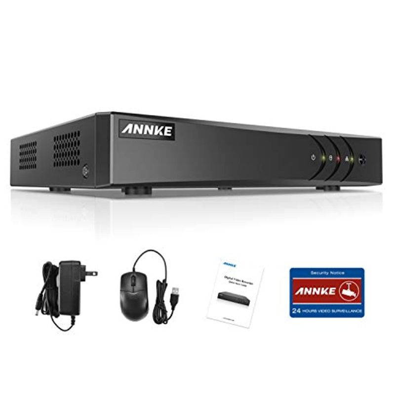 annke 16-channel hd-tvi 1080n security video dvr, h.264+ video compression for bandwidth efficiency, hdmi and vga outputs both