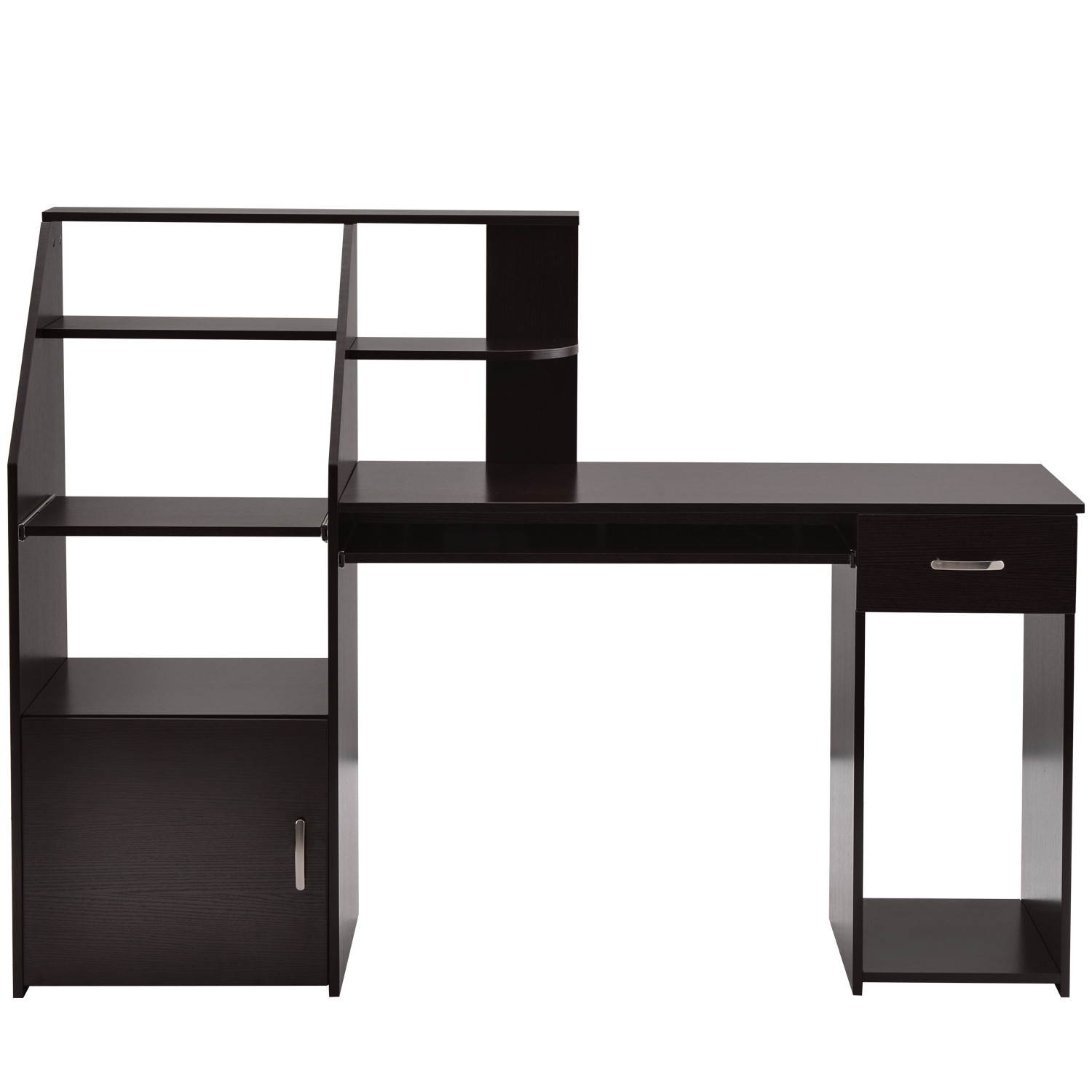 Multi-Functions Computer Desk with Cabinet Espresso