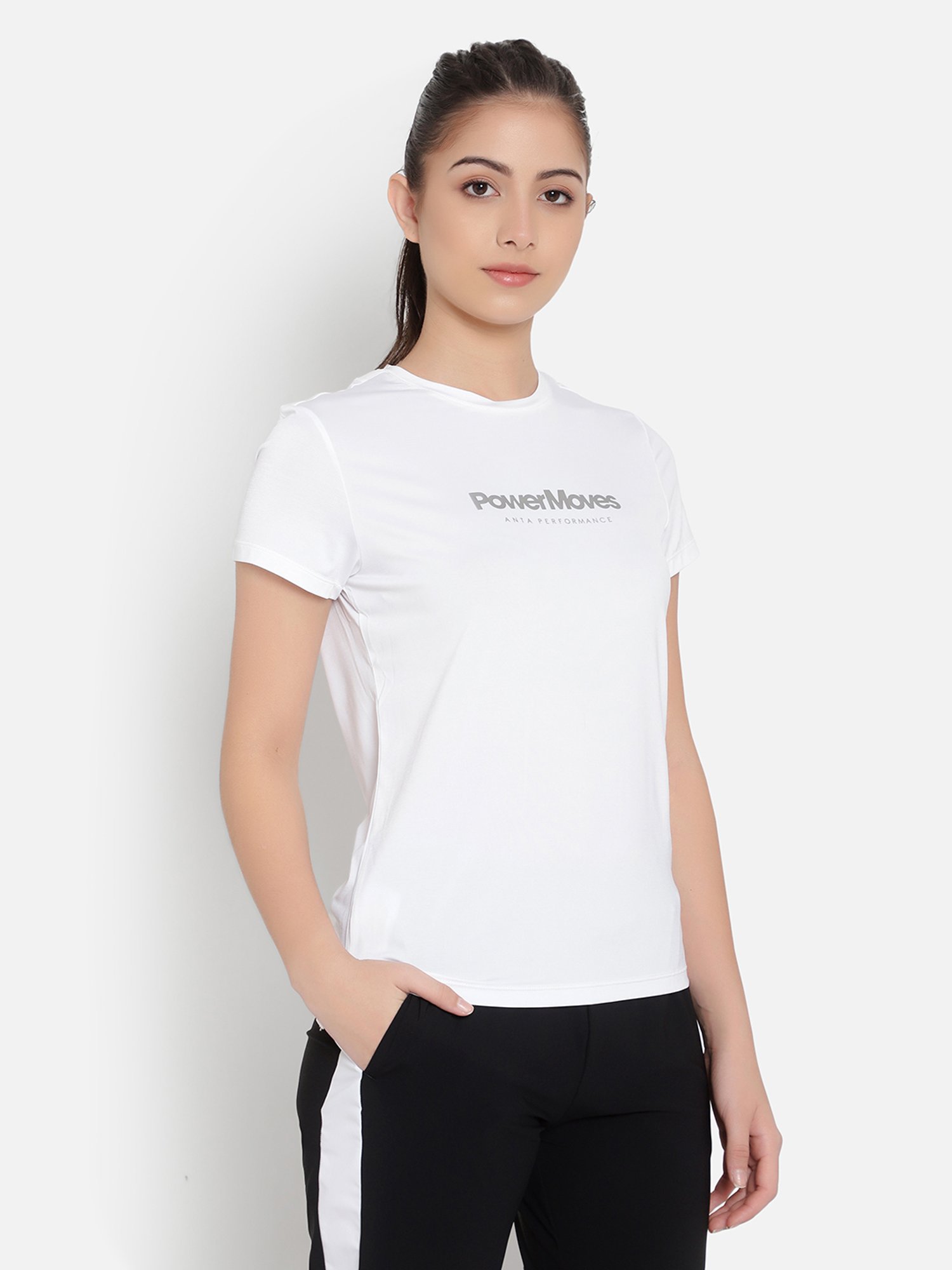 Anta White Printed Sports T-Shirt