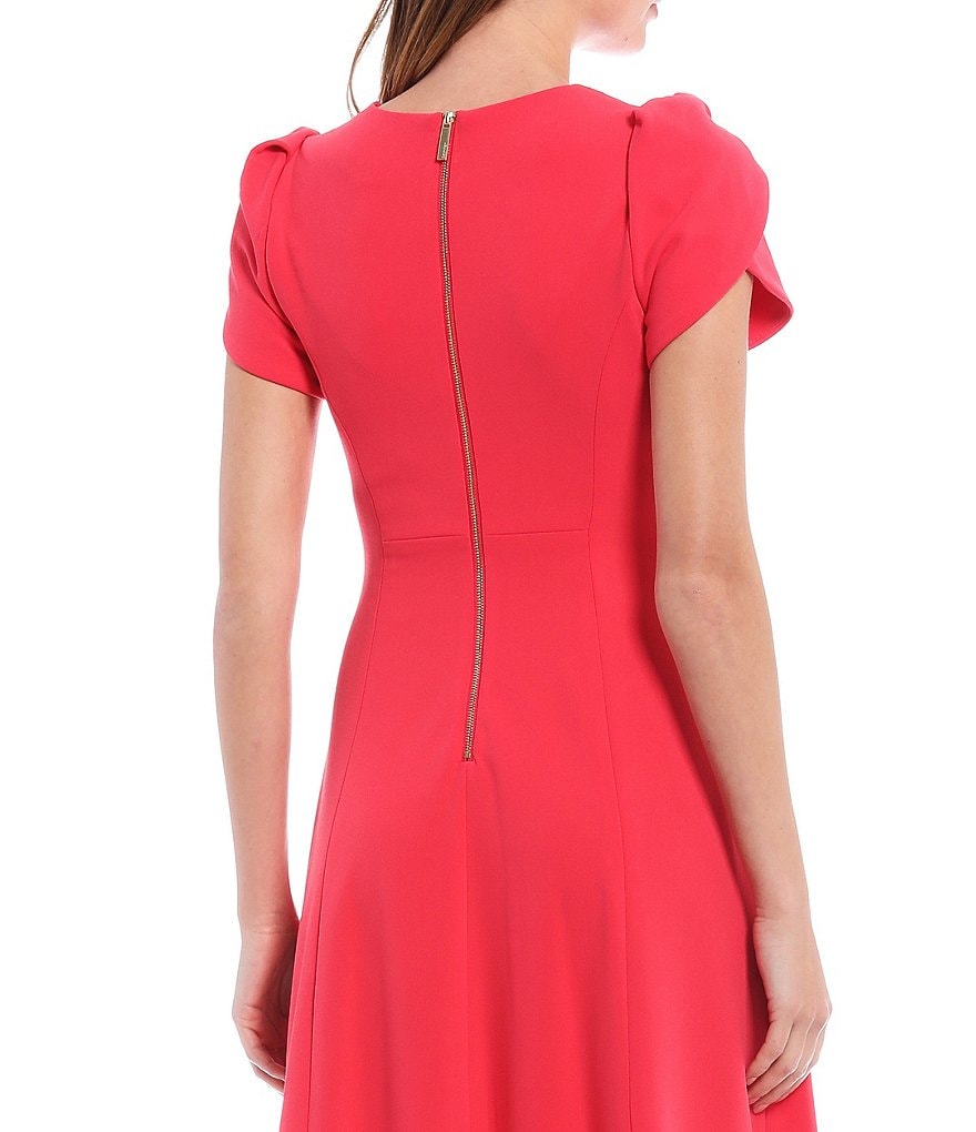 Vince Camuto Halter Bow Neck Sleeveless Midi Dress with Side Seam Pockets