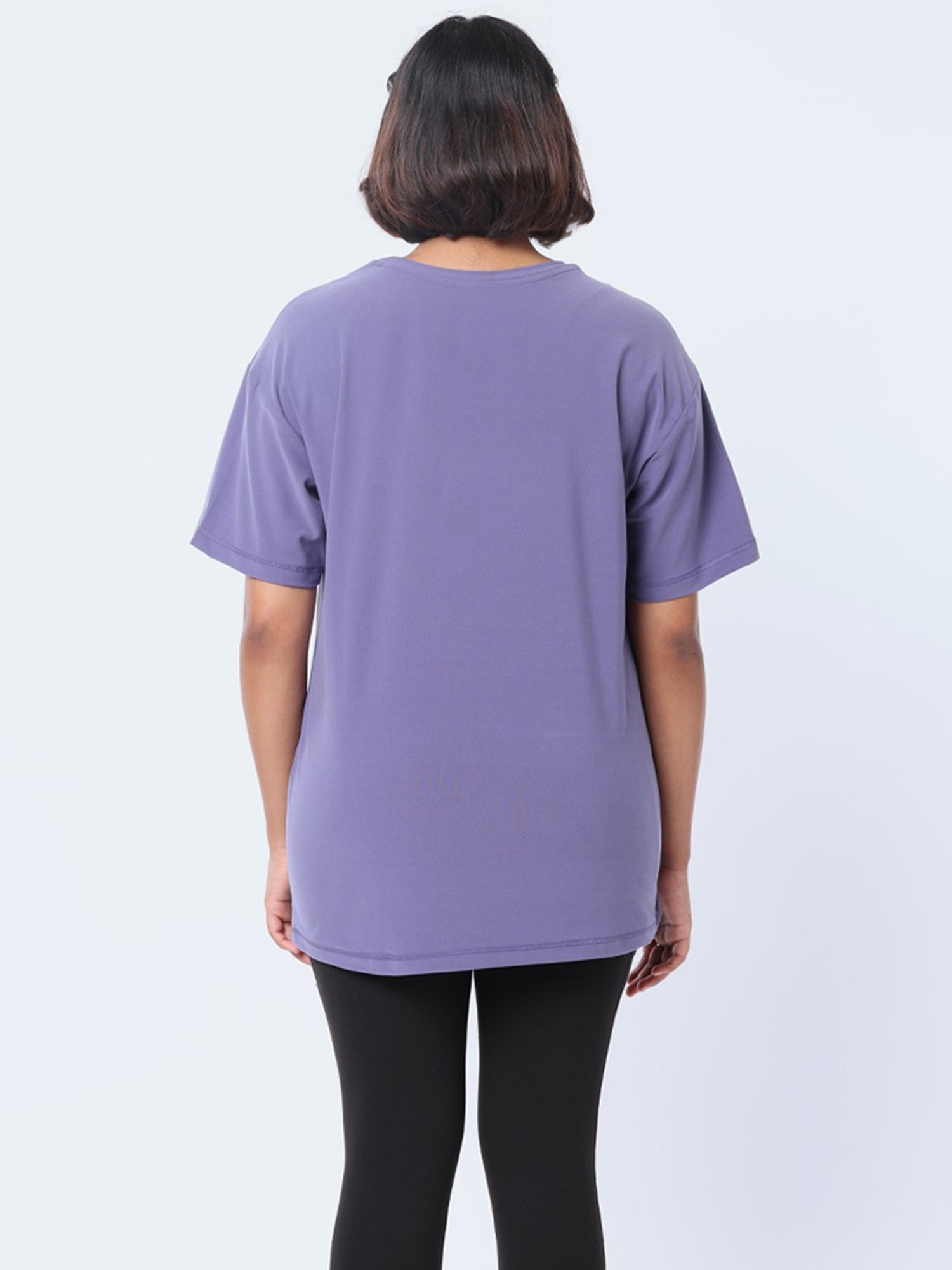 BlissClub Women Mauve The Breezy Boyfriend Tee