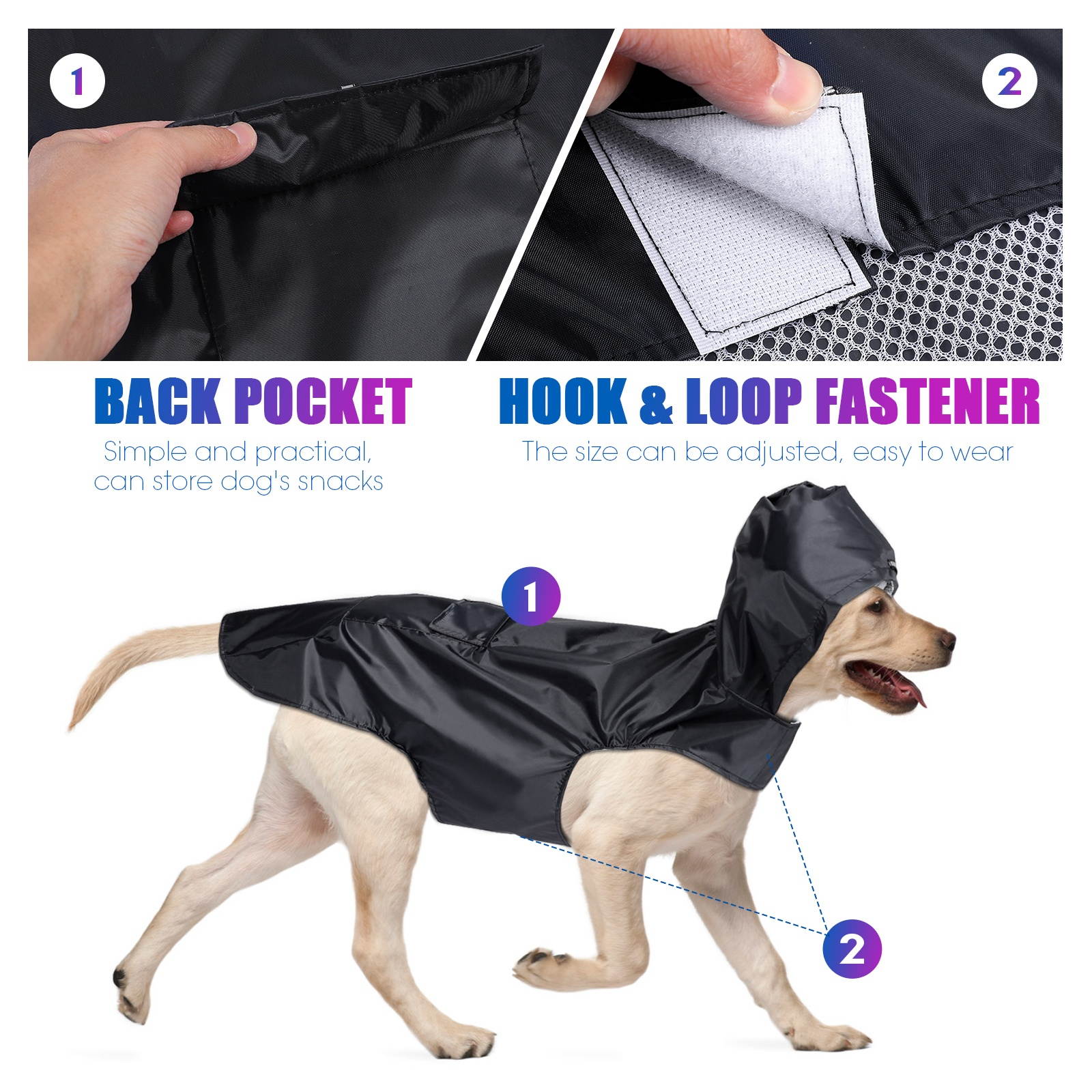 1 Pc Reflective Dog Raincoat Breathable Waterproof Dog Poncho Puppy Raincoat for Outdoor