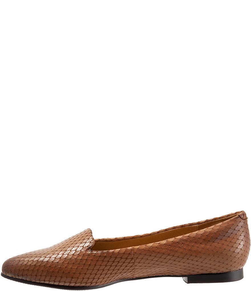 Trotters Harlowe Pattern Detail Leather Flat Loafers
