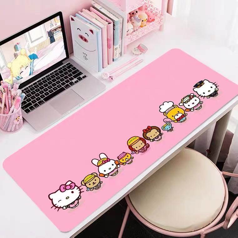 Hello Kitty Pink Durable Rubber PC Laptop Anti-slip Mouse Pad    Lock Edge Desk Pad