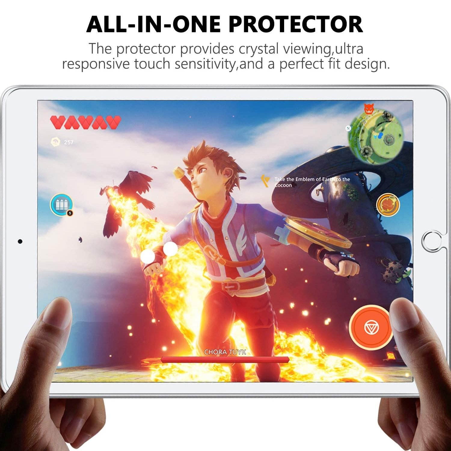 4-Pack Premium HD Tempered Glass Screen Protector for iPad 10.2 inch (8th & 7th Gen)