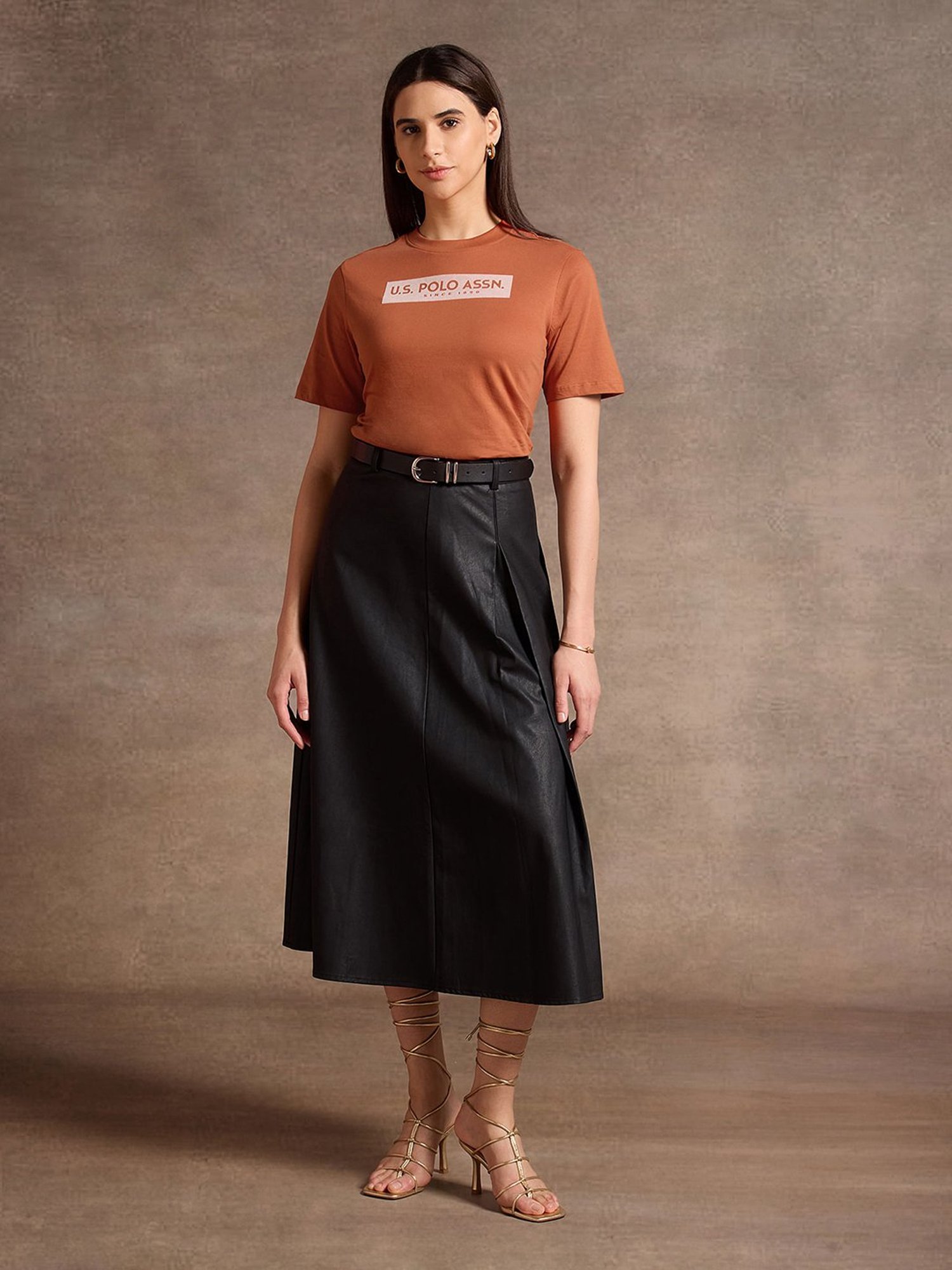 U.S. Polo Assn. Brown Graphic Print T-Shirt