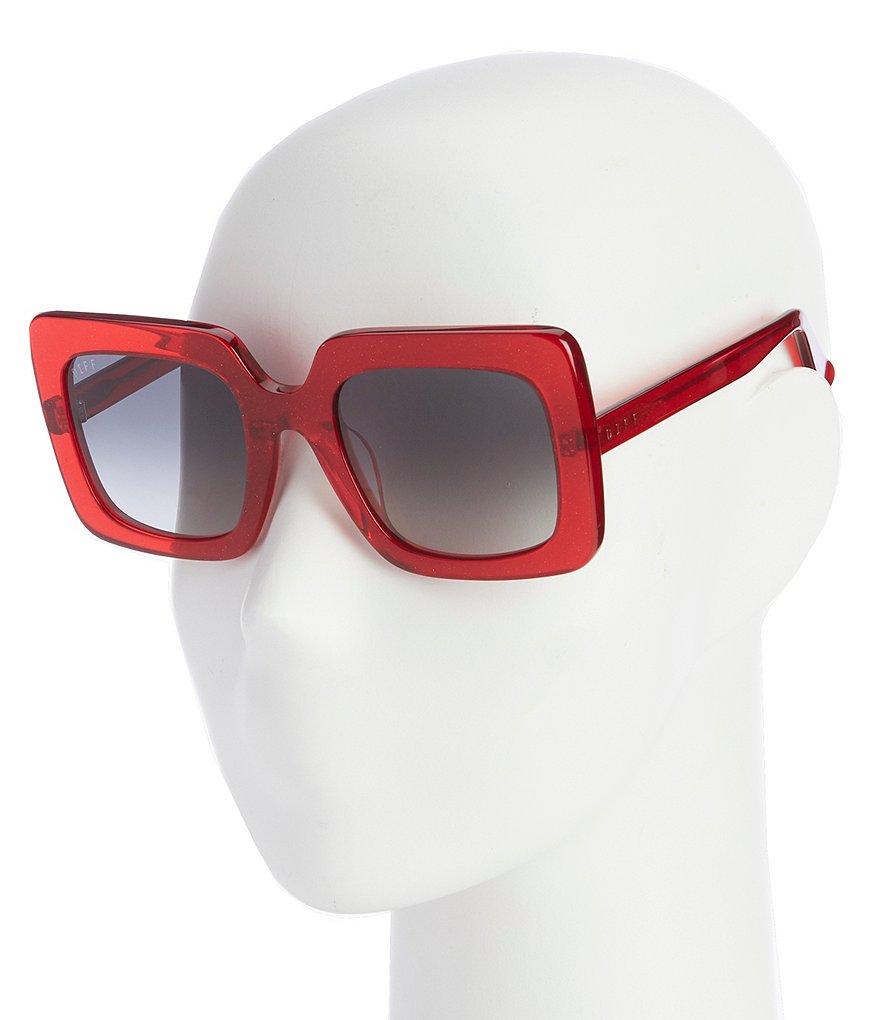 DIFF Eyewear Sasha Thick Square Oversized Polarized Sunglasses