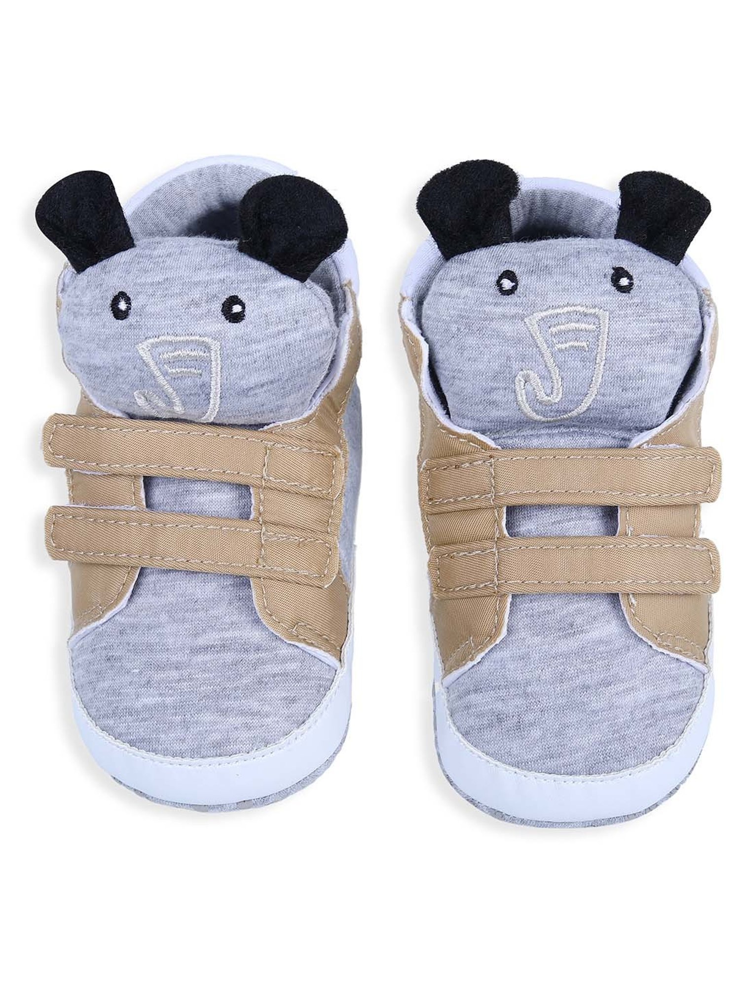 Baby Moo Kids Grey & Brown Casual Booties