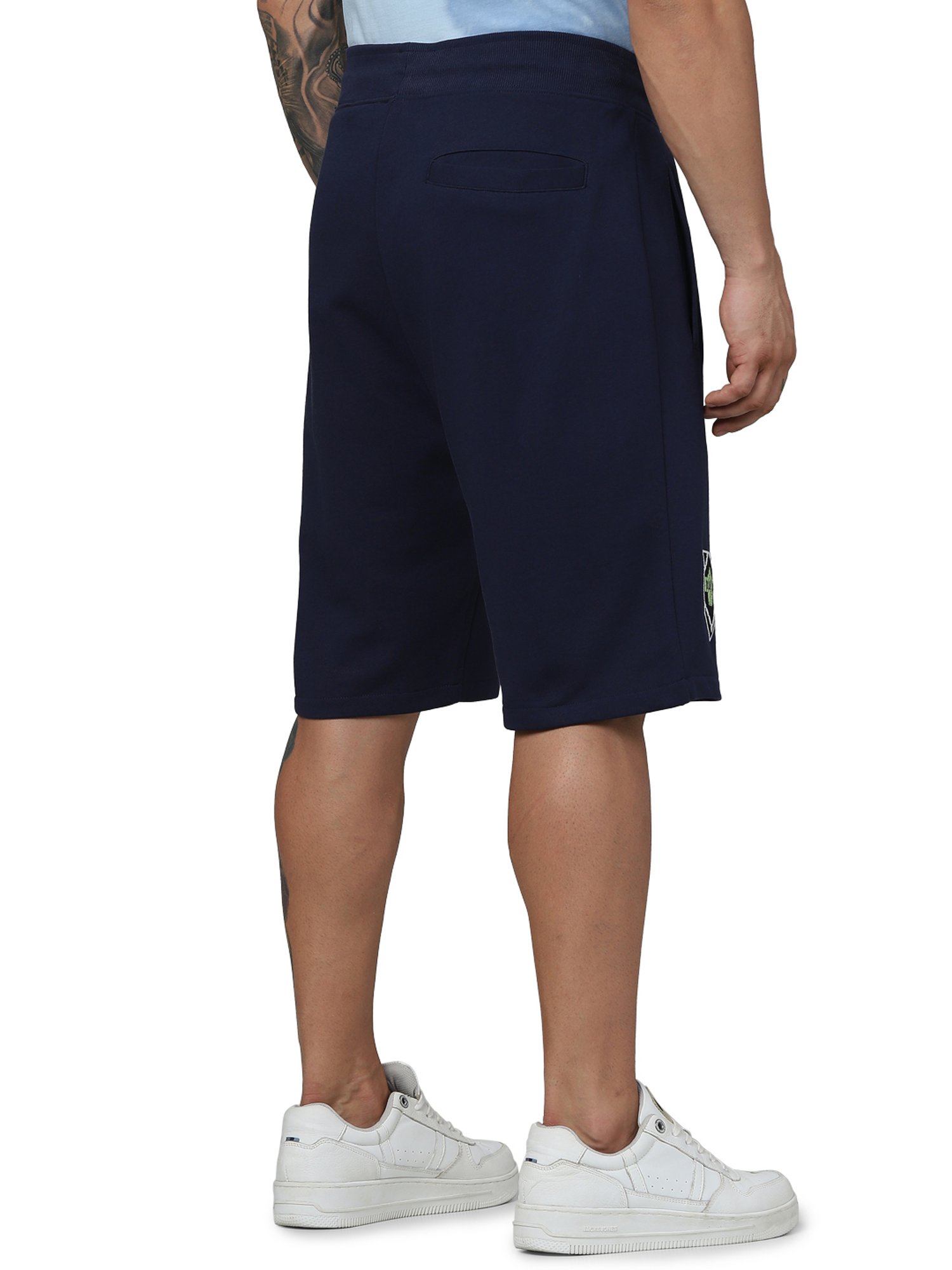 celio* Navy Regular Fit Printed Cotton Shorts
