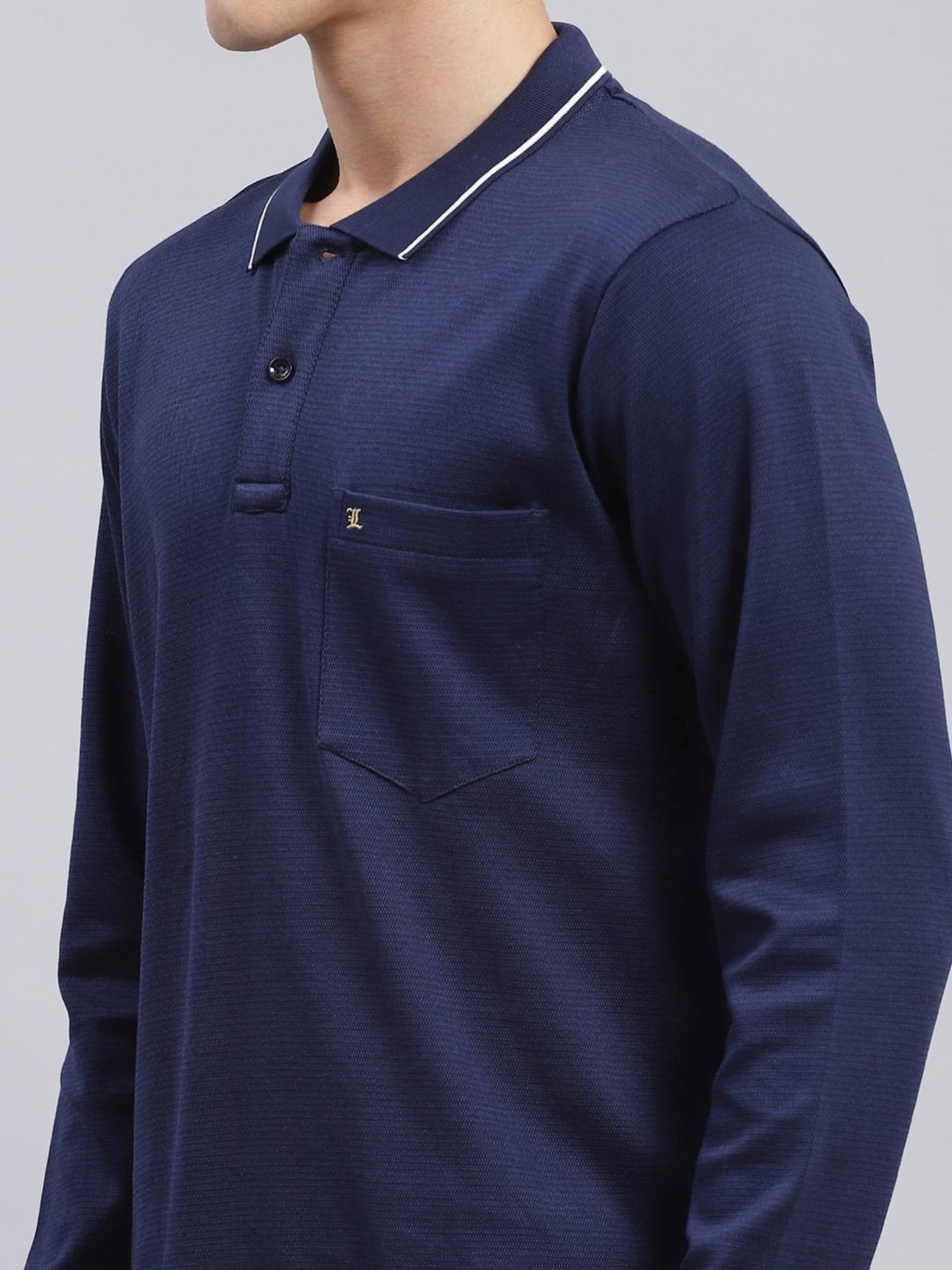 Monte Carlo Navy Cotton Regular Fit Polo T-Shirt