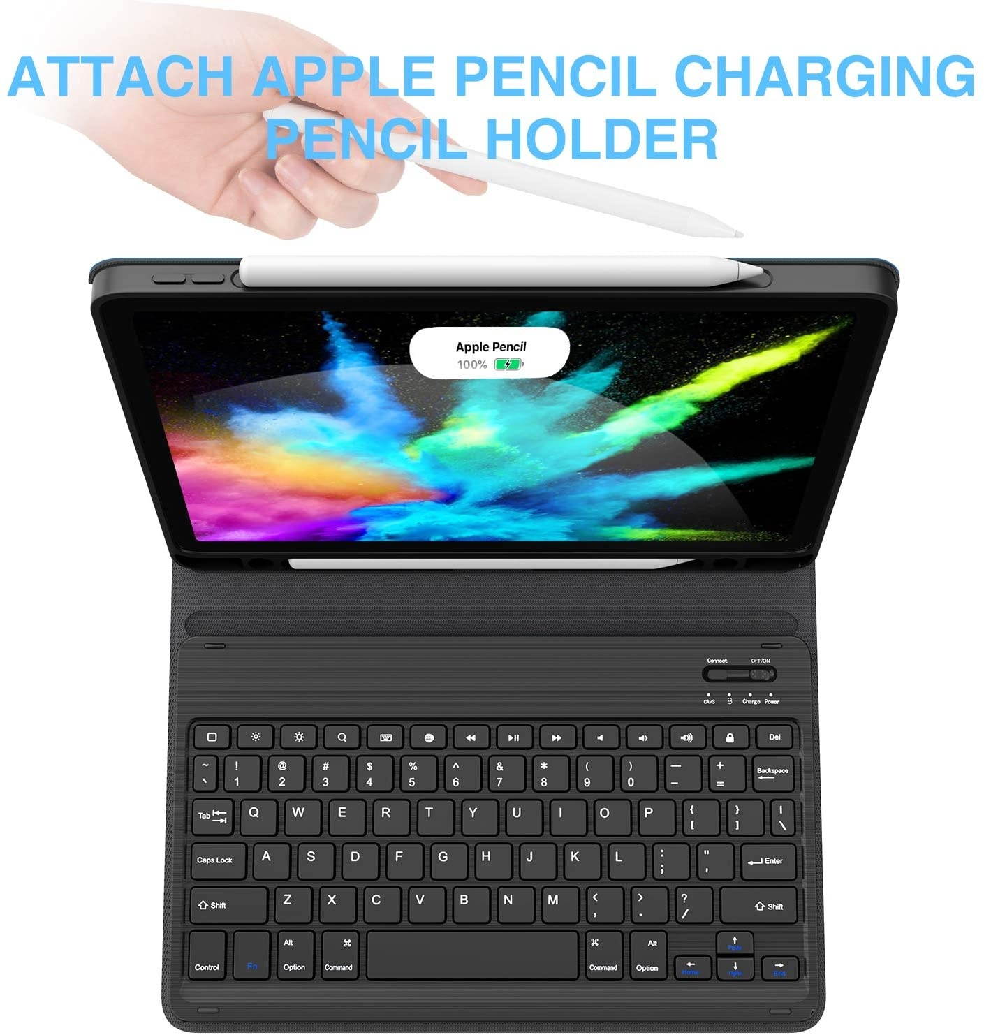 iPad Air 4 Keyboard Case (10.9-inch 2020) - Detachable Wireless Keyboard - Pencil Holder - Flip Stand Cover for iPad Pro 11 2018/iPad Air 4 10.9 Inch 2020 Blue