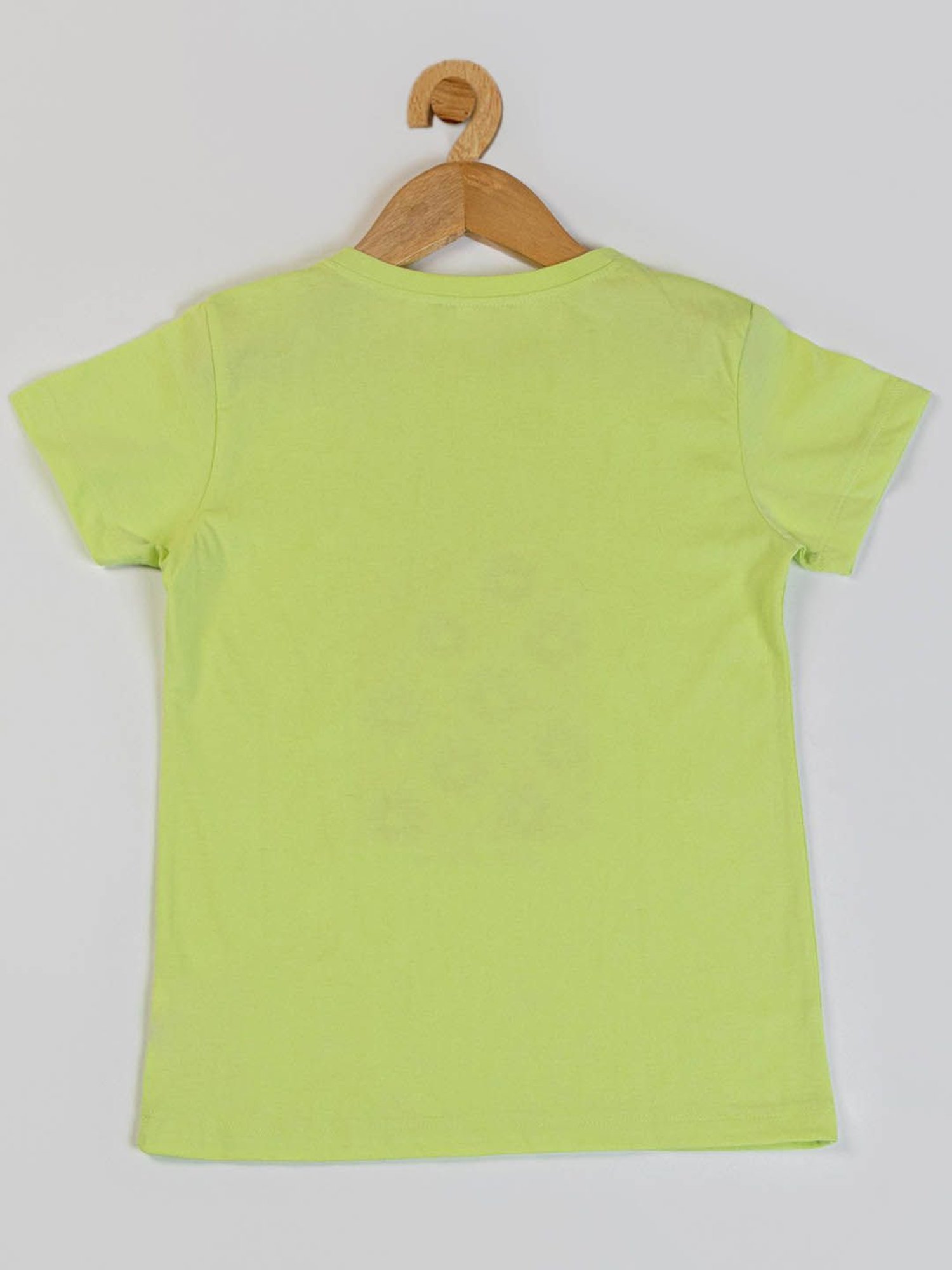 NINS MODA Girls Green Printed T-Shirt with Shorts