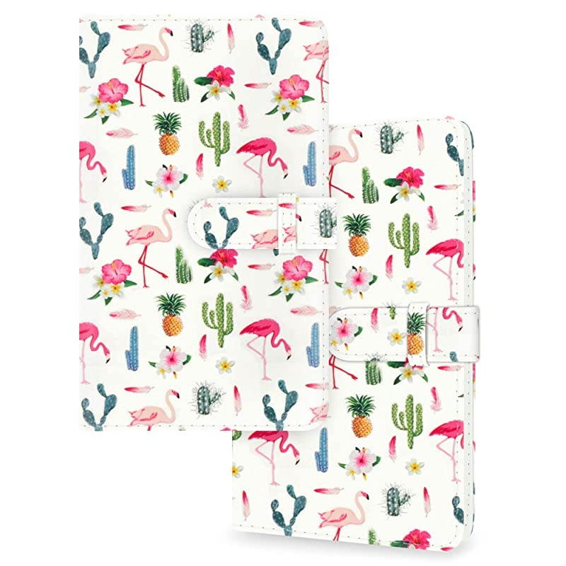 Mini Photo Album Compatible with Fujifilm Instax Mini 7s 8 8+ 9 25 26 50s 70 90 Film Polaroid PIC300 Z2300 Film White Flamingo Pattern