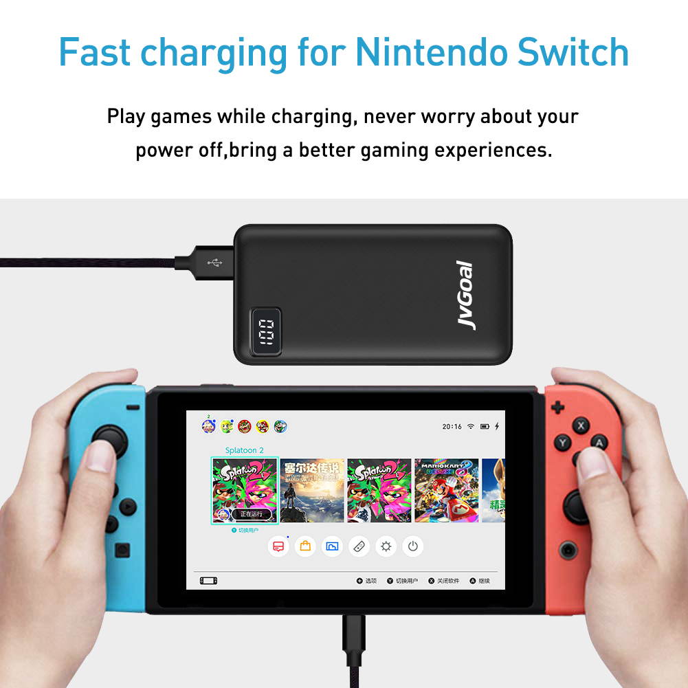 Portable Charger 24800mAh Power Bank Dual Ports External Cell Phone Battery Packs Backup with LCD Display High-Speed Charging Compatible for iPhone Samsung Galaxy Nintendo Switch