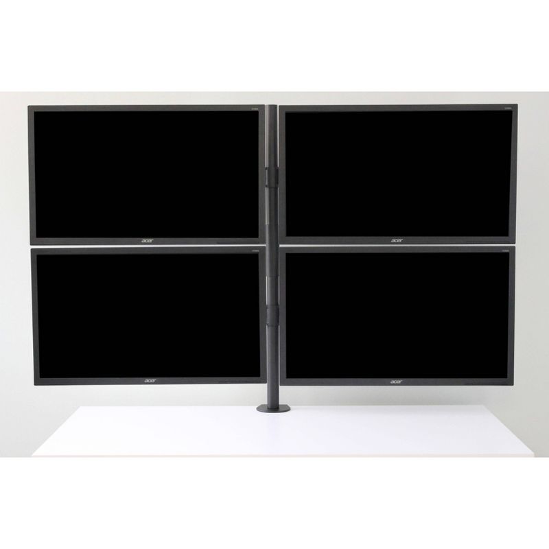 Quadruple Monitor Desk Mount Black - Rocelco