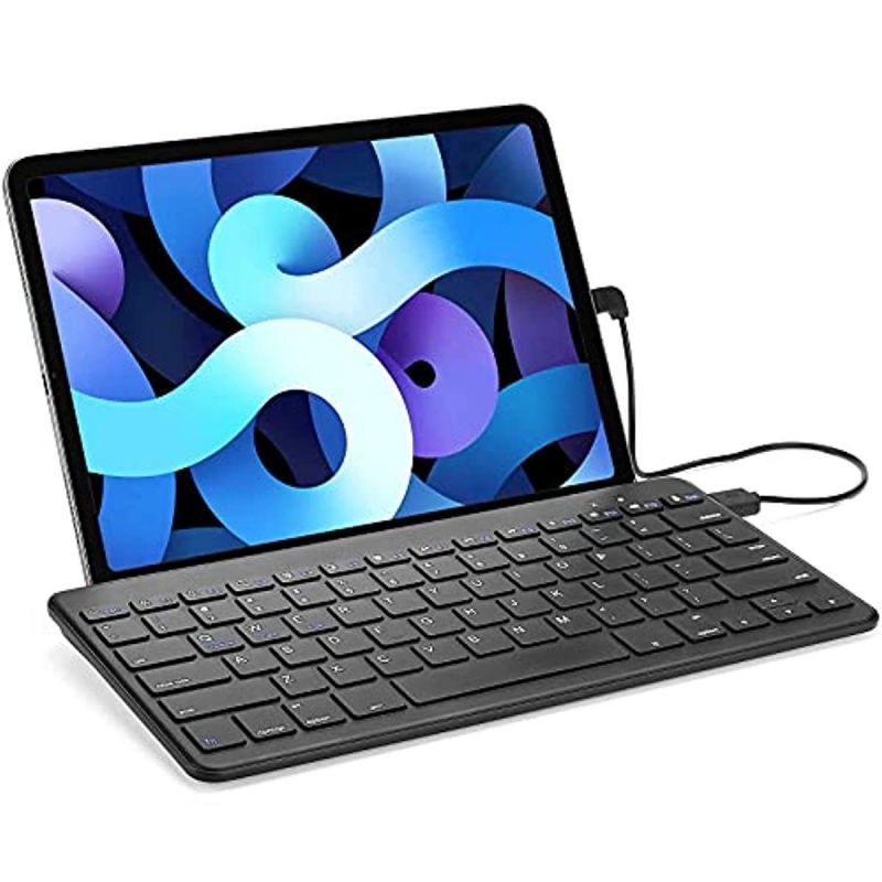 ProCase iPad Air 4 Case 10.9 Inch 2020 iPad Air 4th Generation Case A2316 A2324 A2325 A2072 Bundle with Slim Wired Keyboard for Type-C Port iPad/Android Tablets and Phones