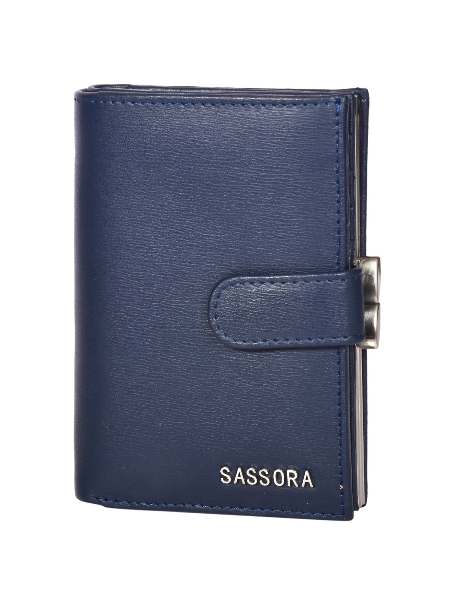 SASSORA IRIS Blue Leather Wallet