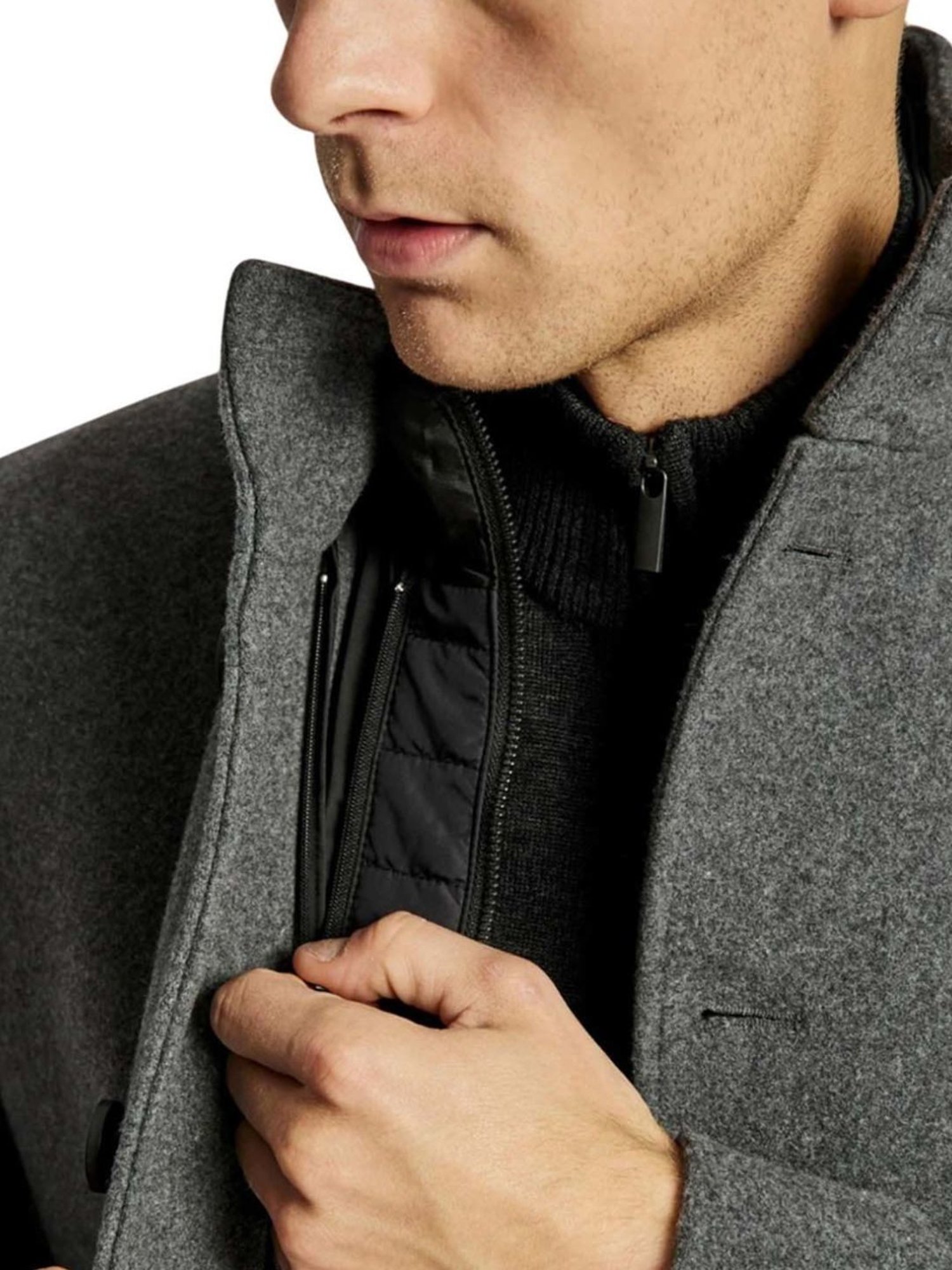 Bruun & Stengade Grey Slim Fit Coats