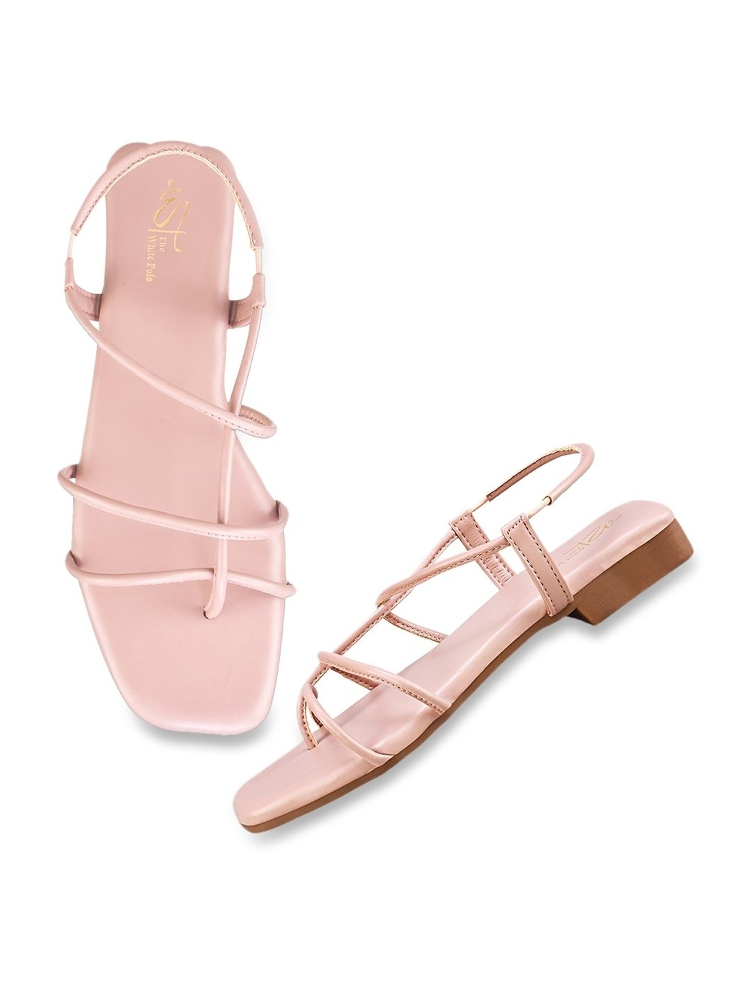 The White Pole Women's Pink Sling Back Sandals